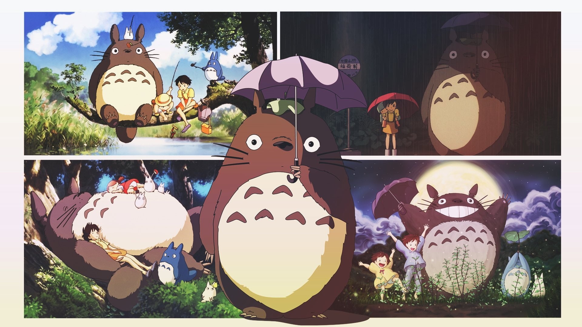 Satsuki Kusakabe, female likeness, outdoors, plant, art and craft, transfer print, My Neighbor Totoro, day, halloween, Mei Kusakabe, Mini Totoro (My Neighbor Totoro), HD Wallpaper