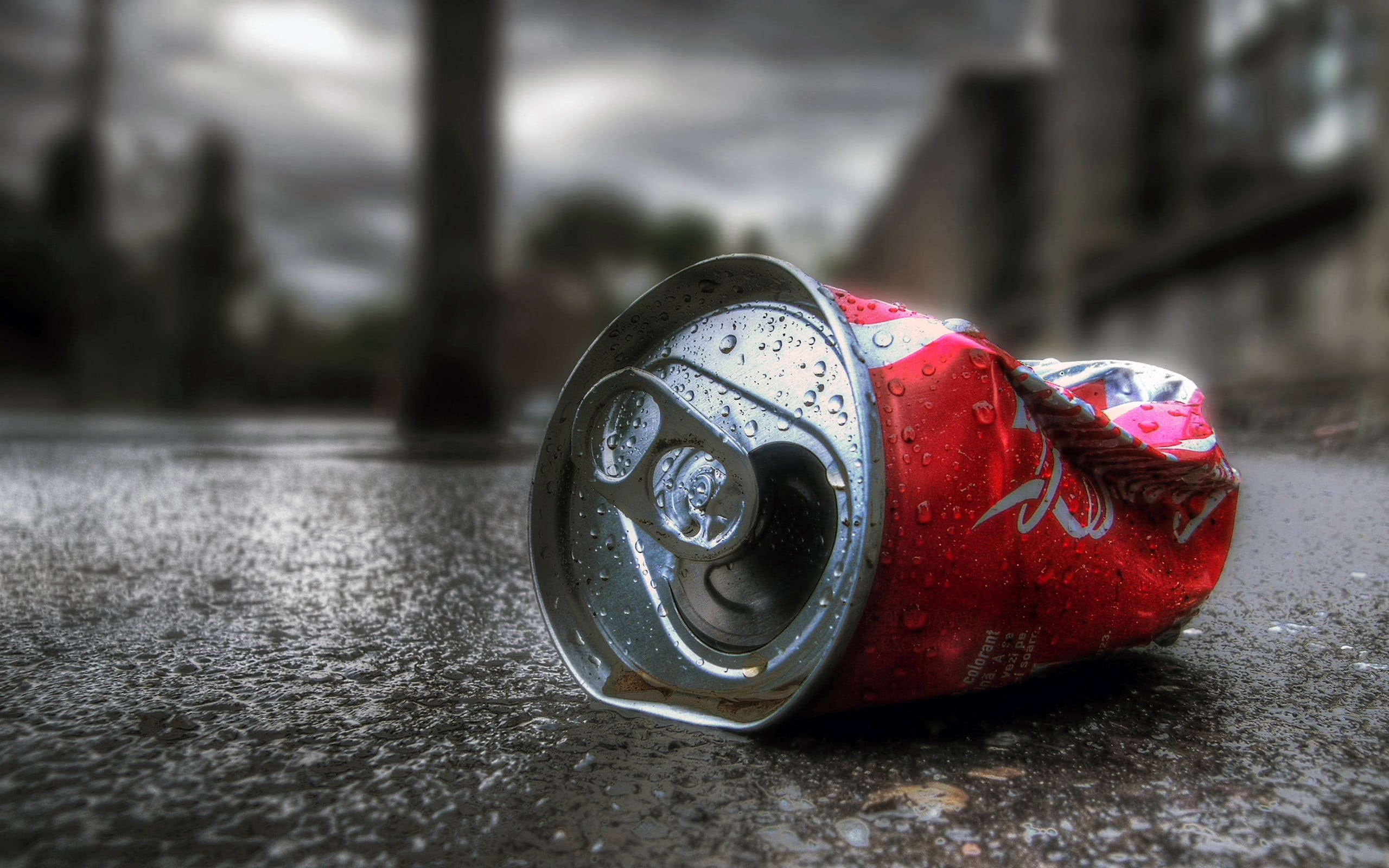 outdoors, shape, single object, rain, table, concrete, still life, abandoned, close-up, Coca-Cola, coca, close, focus on foreground, number, no people, HD Wallpaper