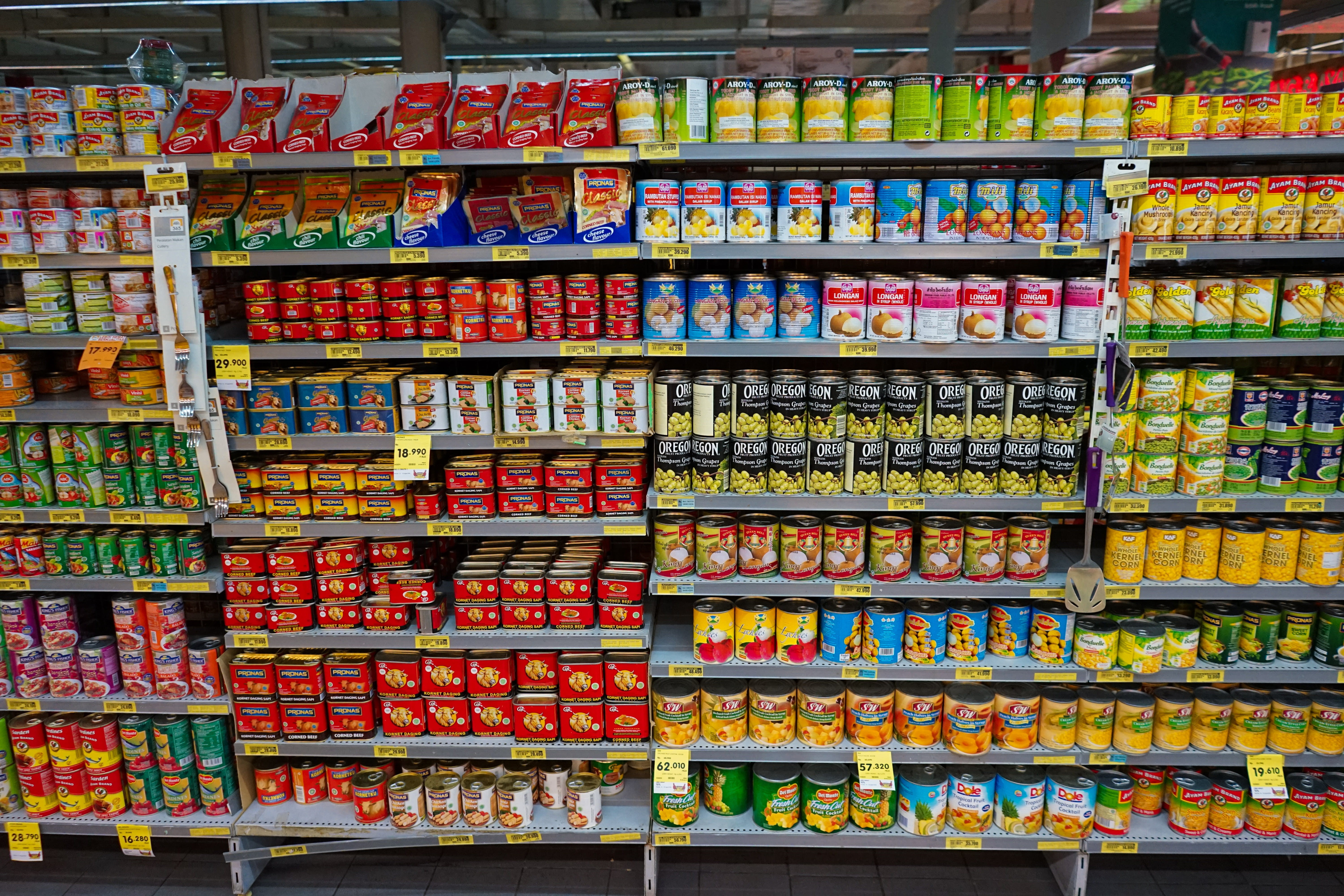 arrangement, collection, market, food and drink, no people, in a row, variation, food, indoors, order, choice, consumerism, supermarket, indonesia, abundance, HD Wallpaper