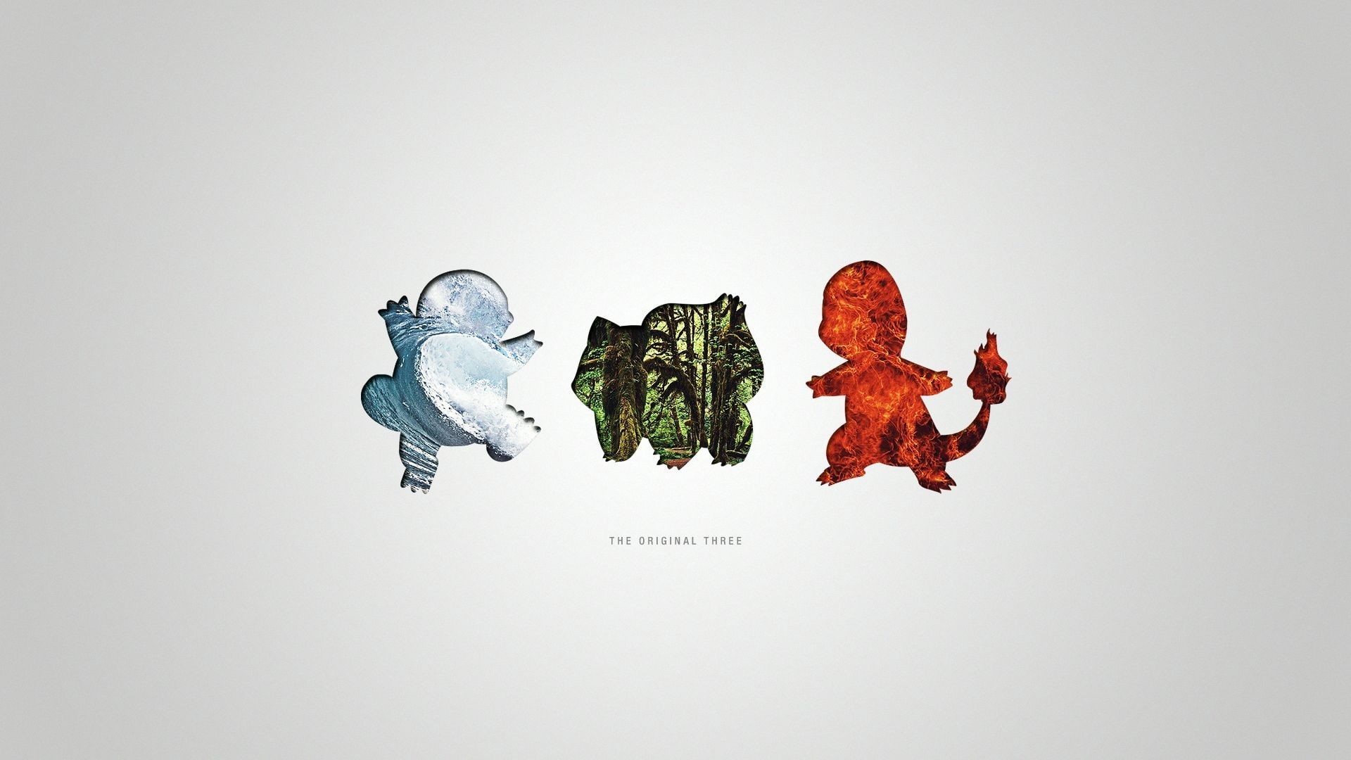minimalism, video games, 1080P, Charmander, Bulbasaur, Squirtle, Pokemon First Generation, Pokémon, HD Wallpaper