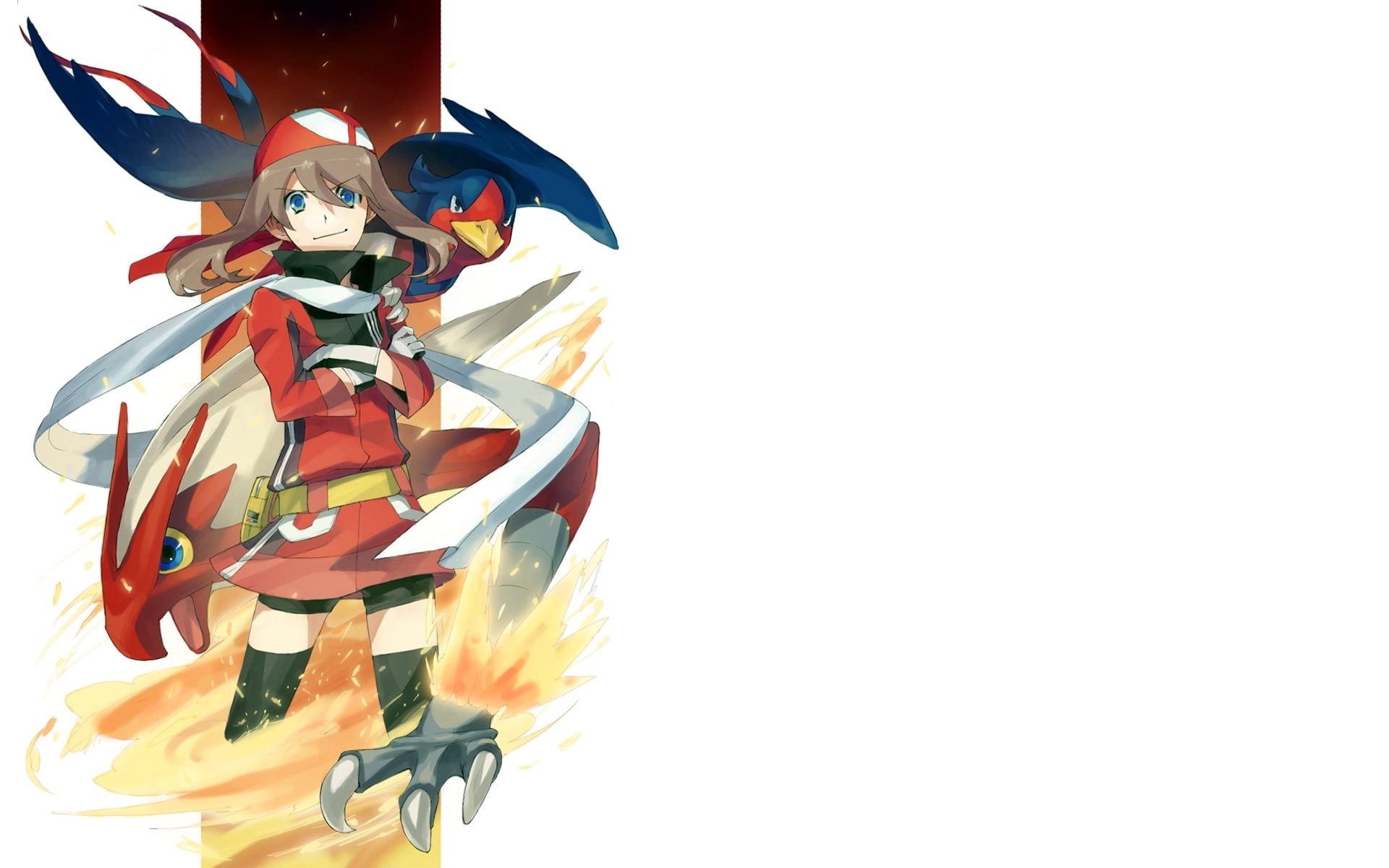 may, x, background, Blaziken, hd, art, anime, 1080P, pokemon, simple, HD Wallpaper