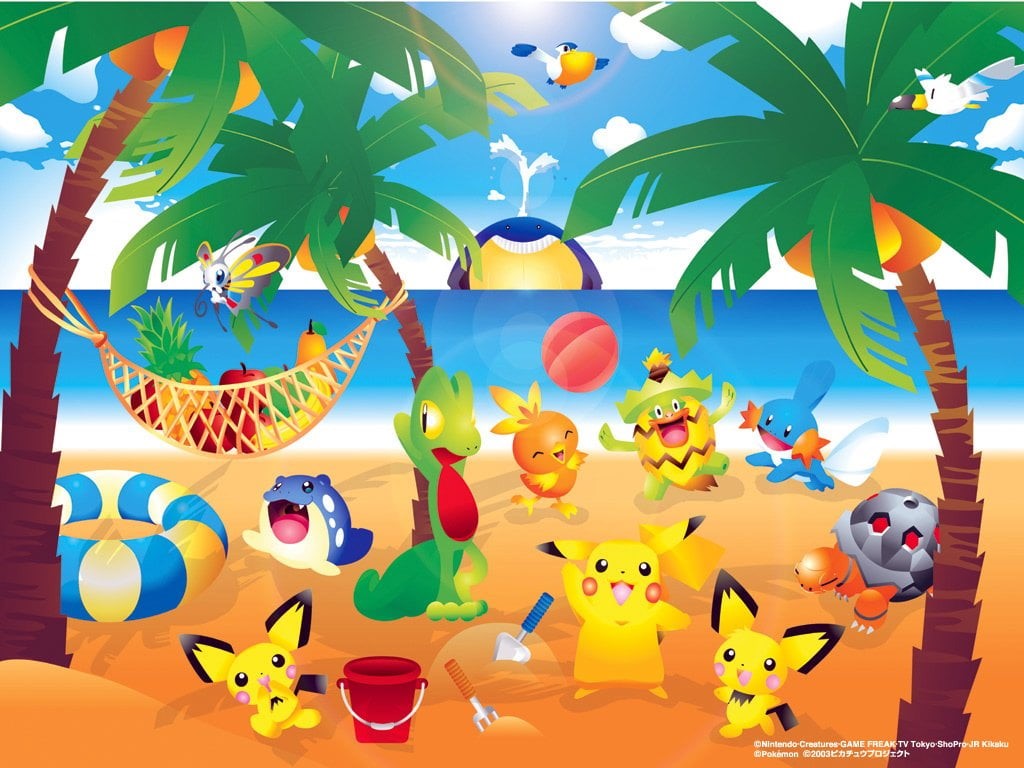 digital, nature, Treecko (Pokémon), Spheal (Pokémon), large group of objects, inflatable, Torkoal (Pokémon), celebration, animal representation, multi colored, HD Wallpaper