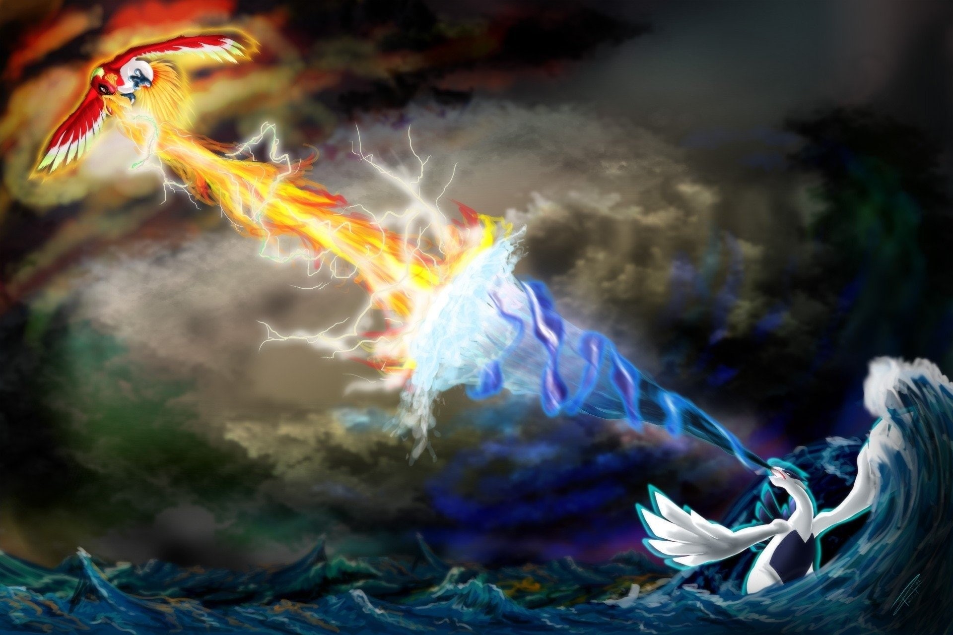 Pokémon, Ho-oh (Pokémon), 1080P, Lugia (Pokémon), HD Wallpaper