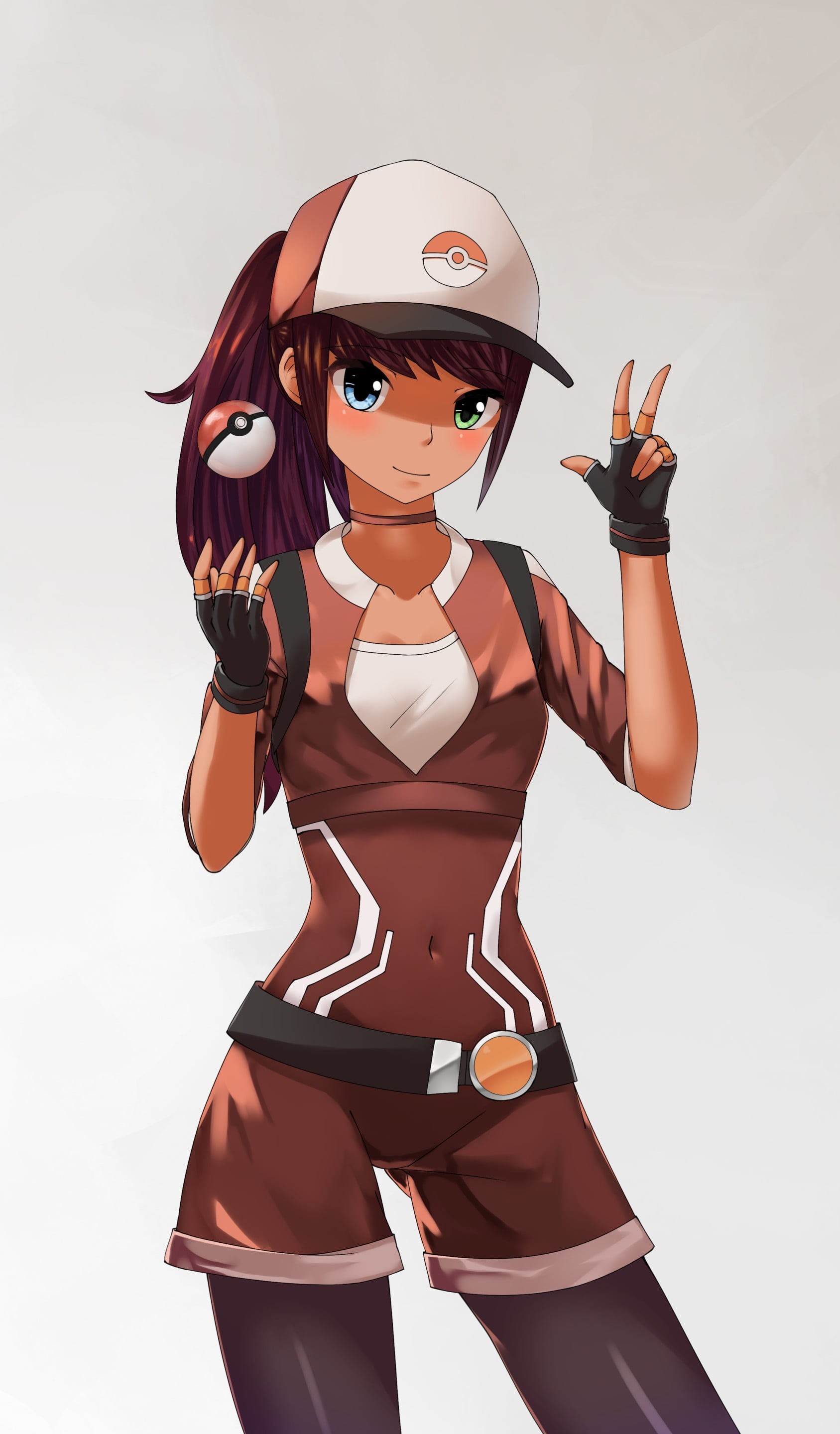 human arm, body part, hairstyle, long hair, one person, hands, adult, anime girls, fashion, baseball caps, young women, top, human limb, emotion, wearing, Phone HD Wallpaper