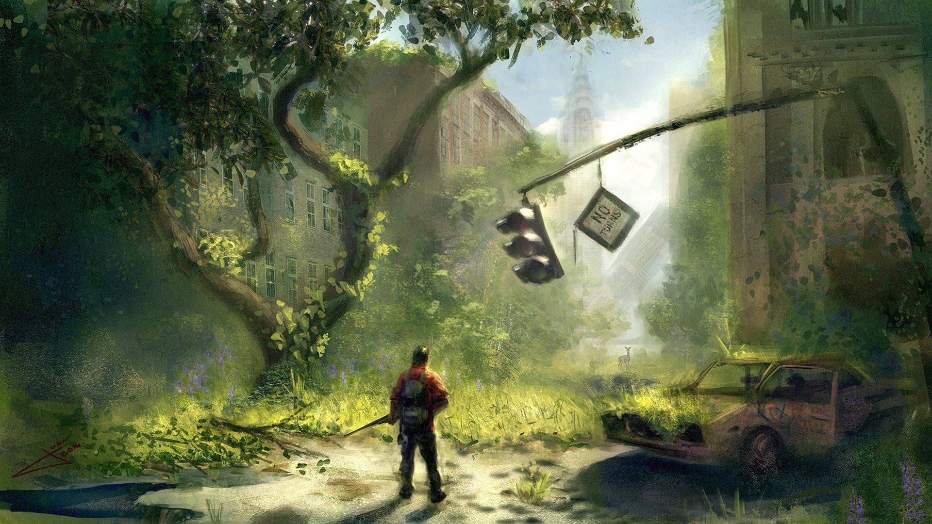 nature, The Last of Us, one person, full length, plant, built structure, artwork, real people, outdoors, walking, tank, rear view, man, video games, digital, HD Wallpaper