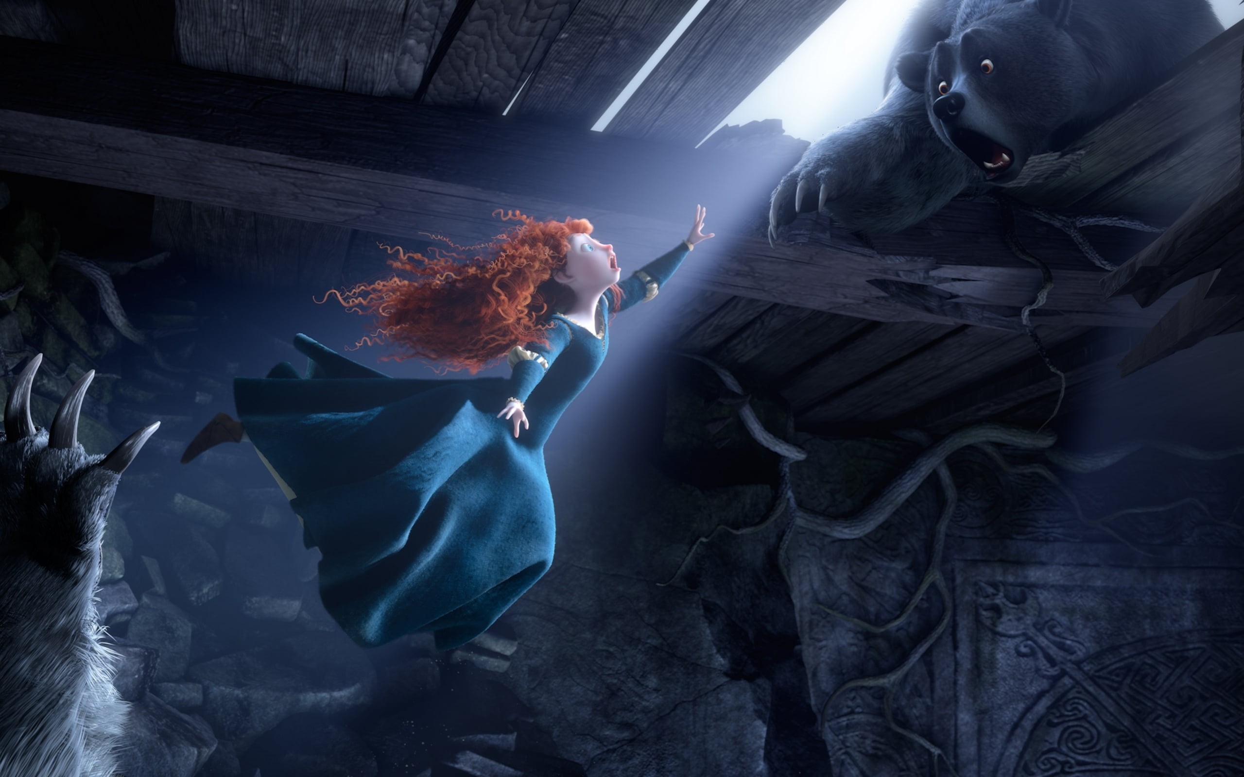 sea life, Princess, animal themes, no people, horror, aquarium, night, spooky, 2K, Merida, men, people, fish, bear, fear, illustration, animals in the wild, HD Wallpaper