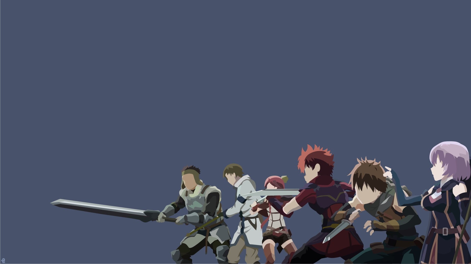 day, male likeness, Hai to Gensou no Grimgar, low angle view, copy space, clear sky, Yume (character), human representation, nature, group of people, men, HD Wallpaper
