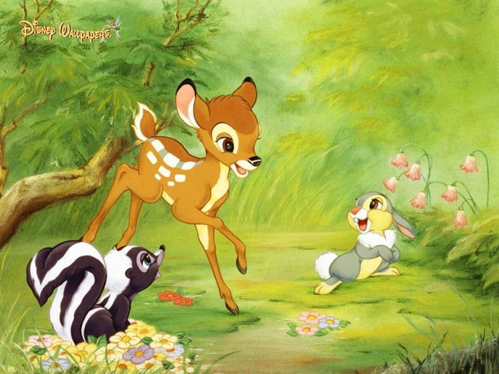 friends, entertainment, 480P, hd, forest, film, art, disney, bambi, HD Wallpaper