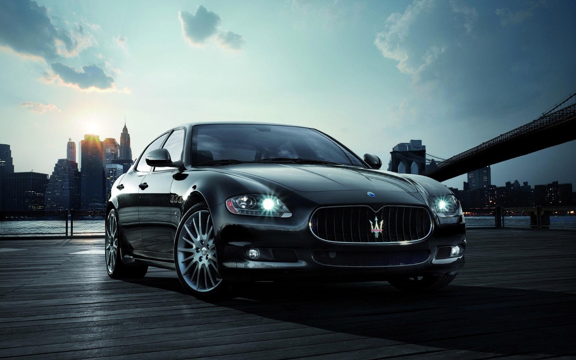 quattroporte, sedan, black, sport, cars, maserati quattroporte, gt, maserati, mazerati, 1920x1200, 1080P, HD Wallpaper