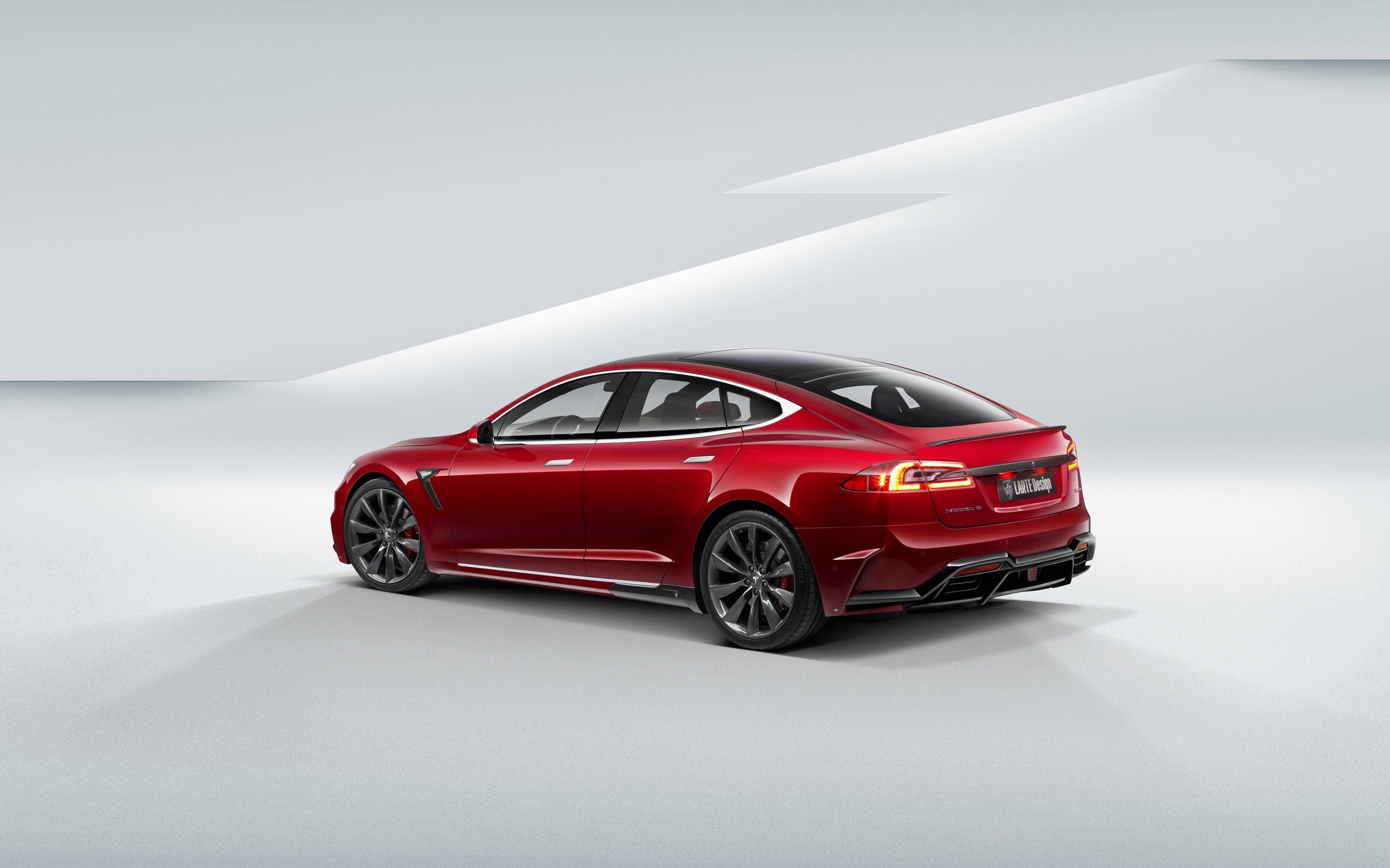 s, sedan, 2K, red, maserati, tesla, Tesla Model S, model, HD Wallpaper
