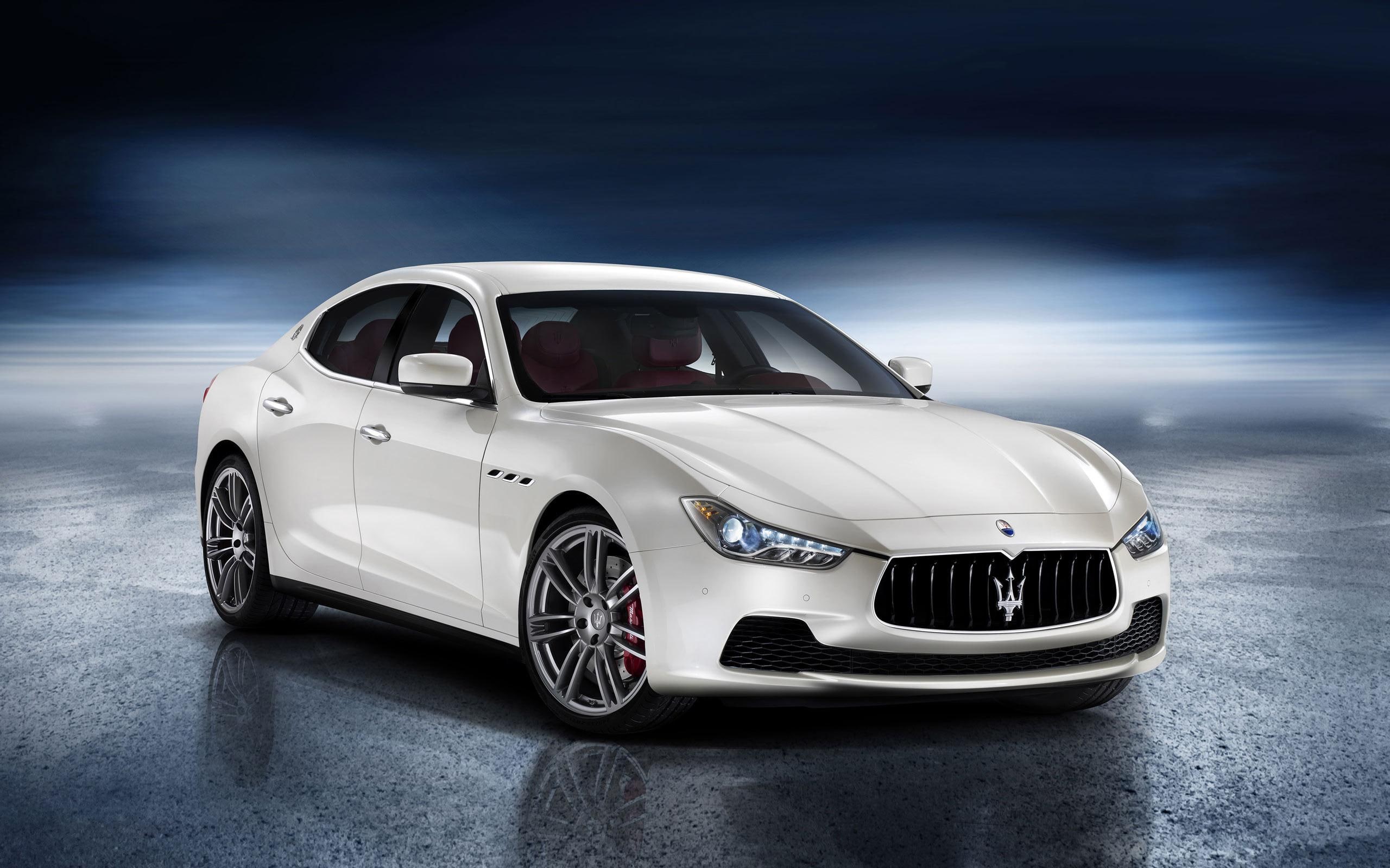 maserati, ghibli, sedan, white, 2014, cars, 2K, HD Wallpaper