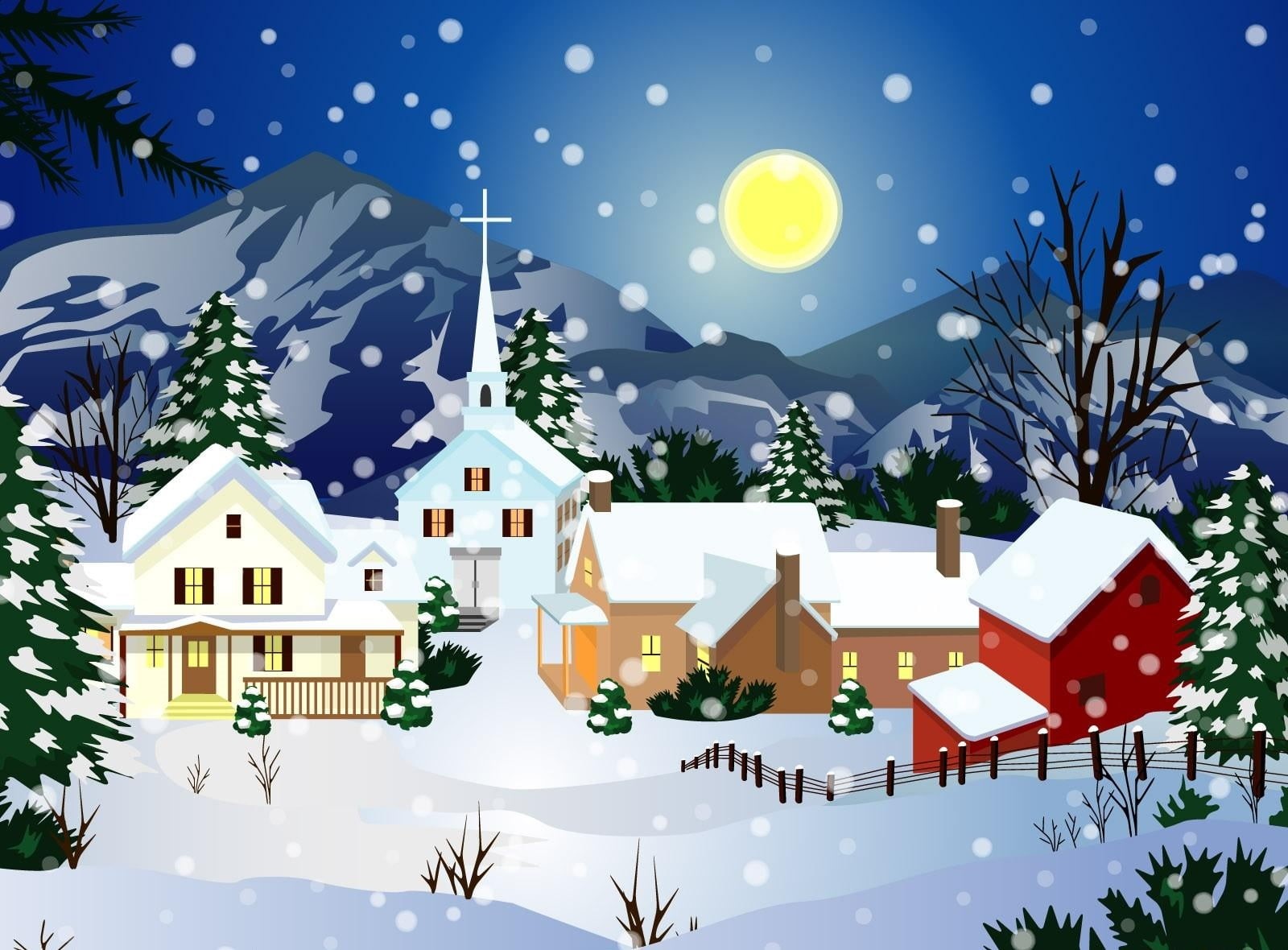 church, digital, backgrounds, cold temperature, building Exterior, season, architecture, winter, plant, outdoors, house, sky, residential Building, white color, HD Wallpaper
