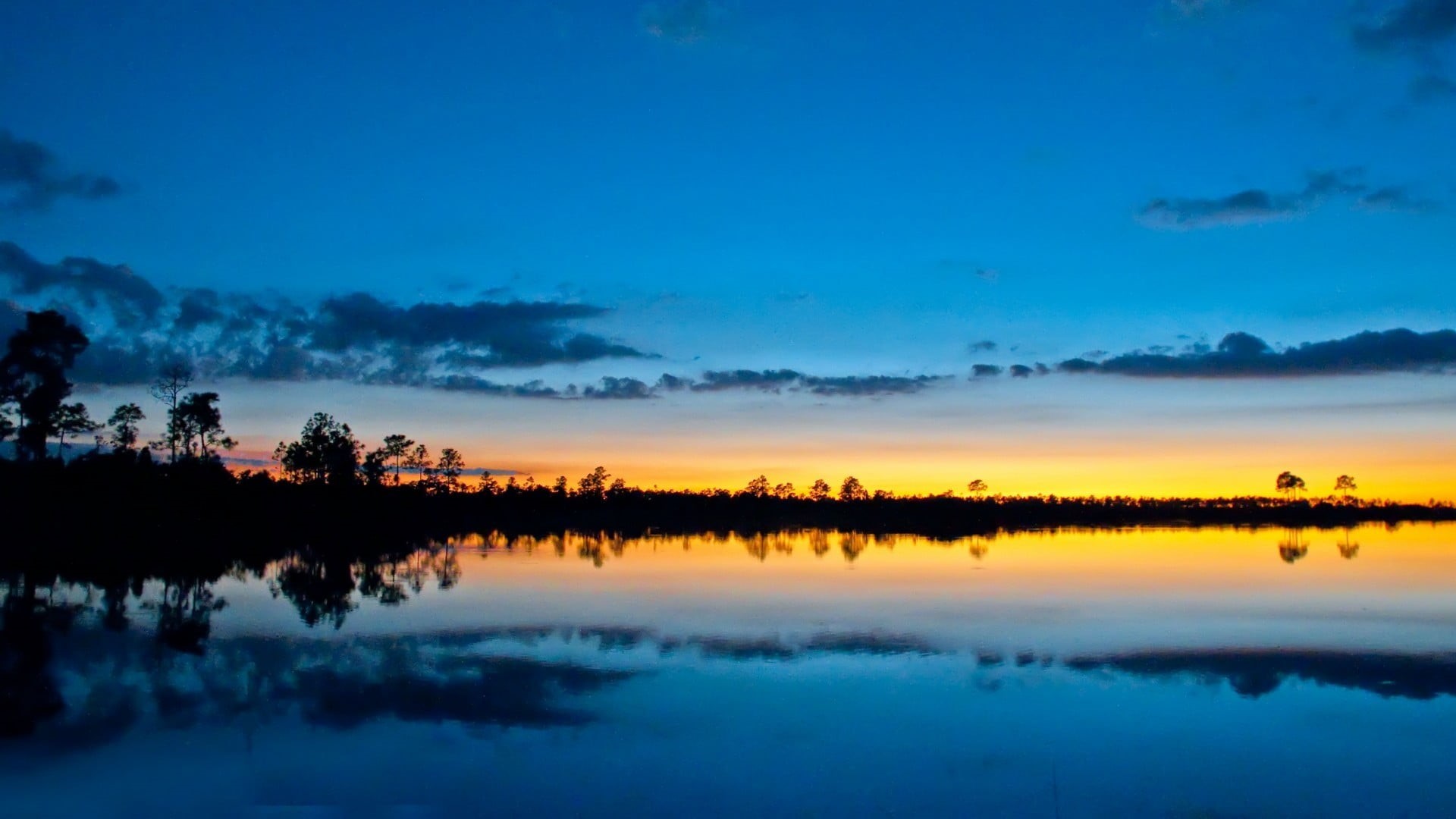 non-Urban Scene, yellow, sky, river, sea, clouds, tranquil Scene, lake, dusk, outdoors, dawn, orange Color, twilight, reflection, reflection lake, horizon Over Water, HD Wallpaper