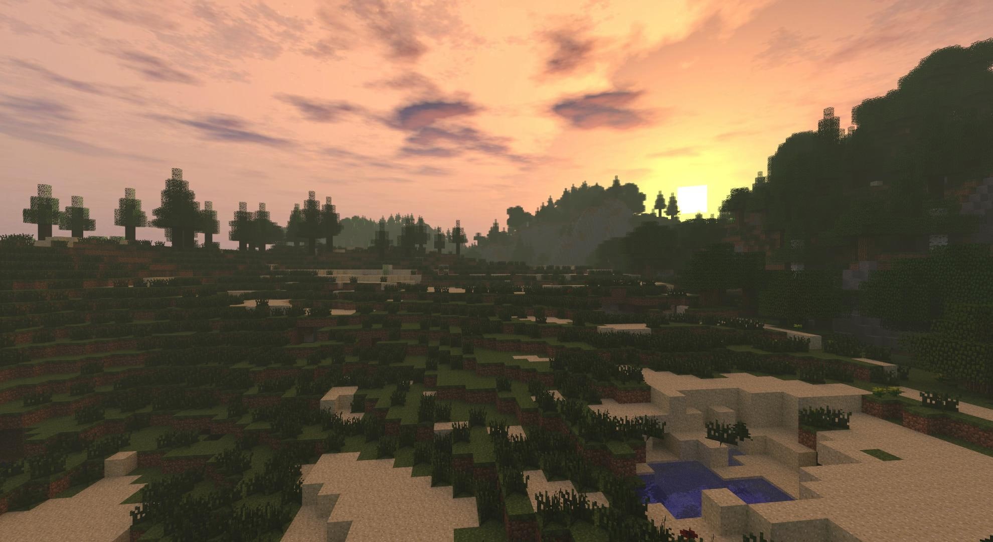 minecraft, games, sunset, video games, 1080P, forest, video, HD Wallpaper