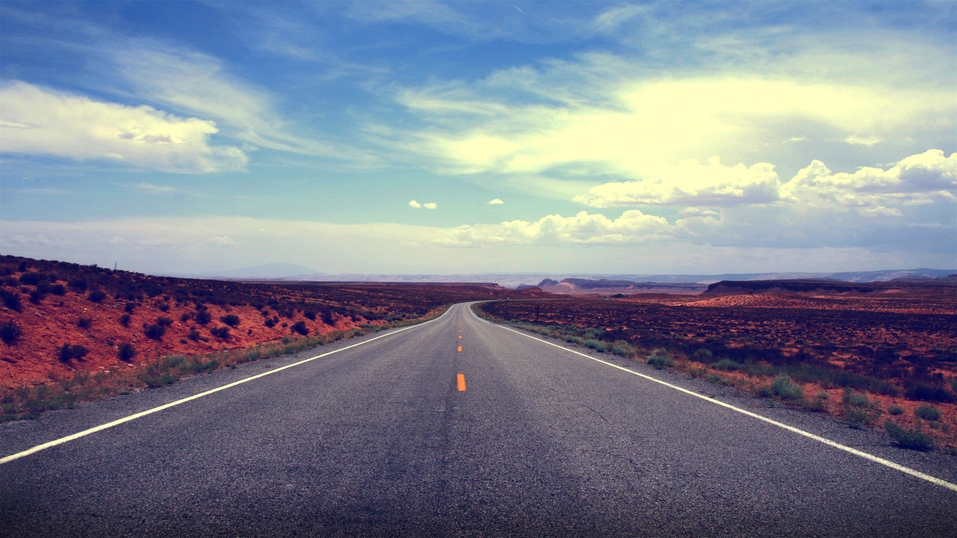 nature, gray, tranquil scene, road marking, landscape, outdoors, scenics - nature, desert, marking, road, environment, sign, no people, sky, clouds, cloud - sky, HD Wallpaper