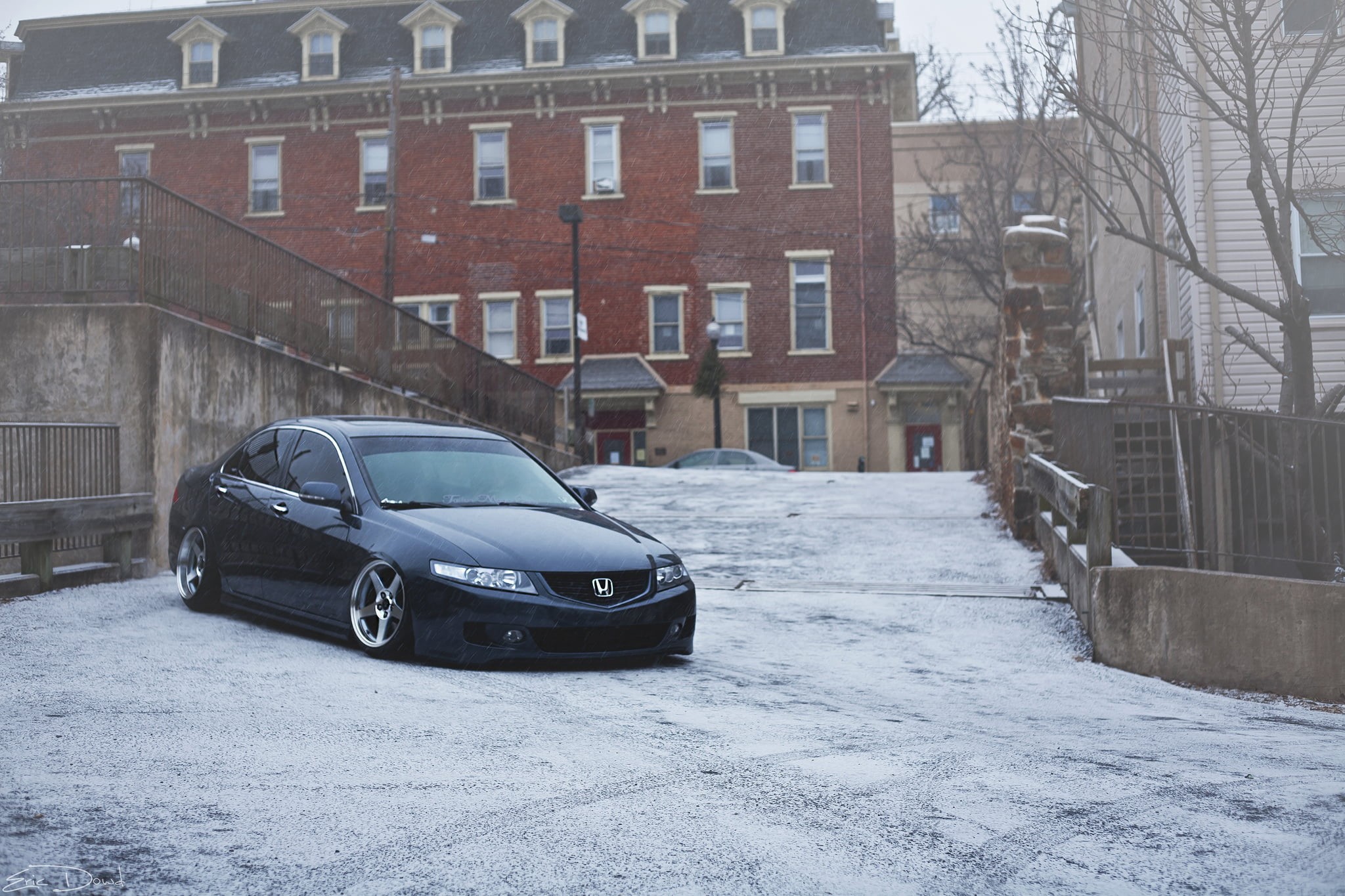 snowing, the city, cold - Temperature, accord, city, building Exterior, car, city Life, ice, transportation, day, stance, blizzard, bare tree, urban Scene, HD Wallpaper