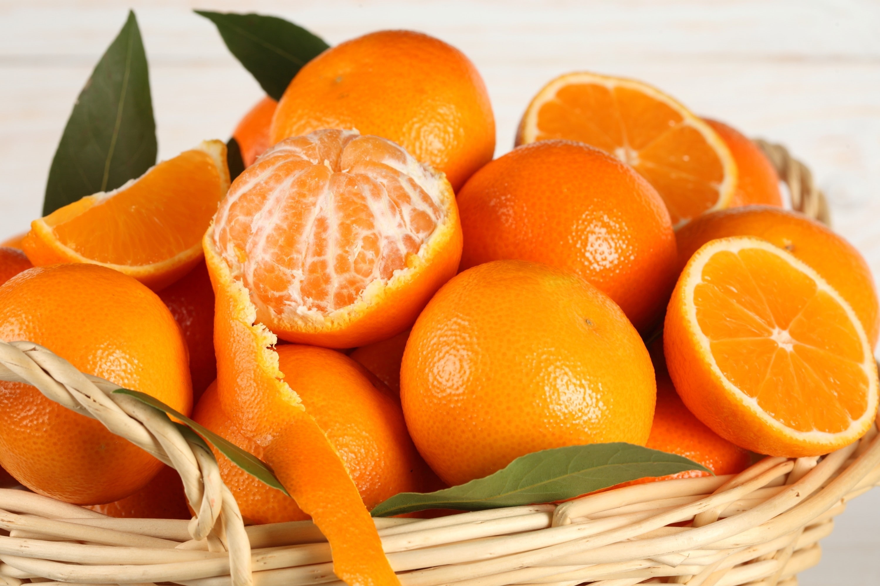 orange (fruit), baskets, food, 2K, fruit, HD Wallpaper