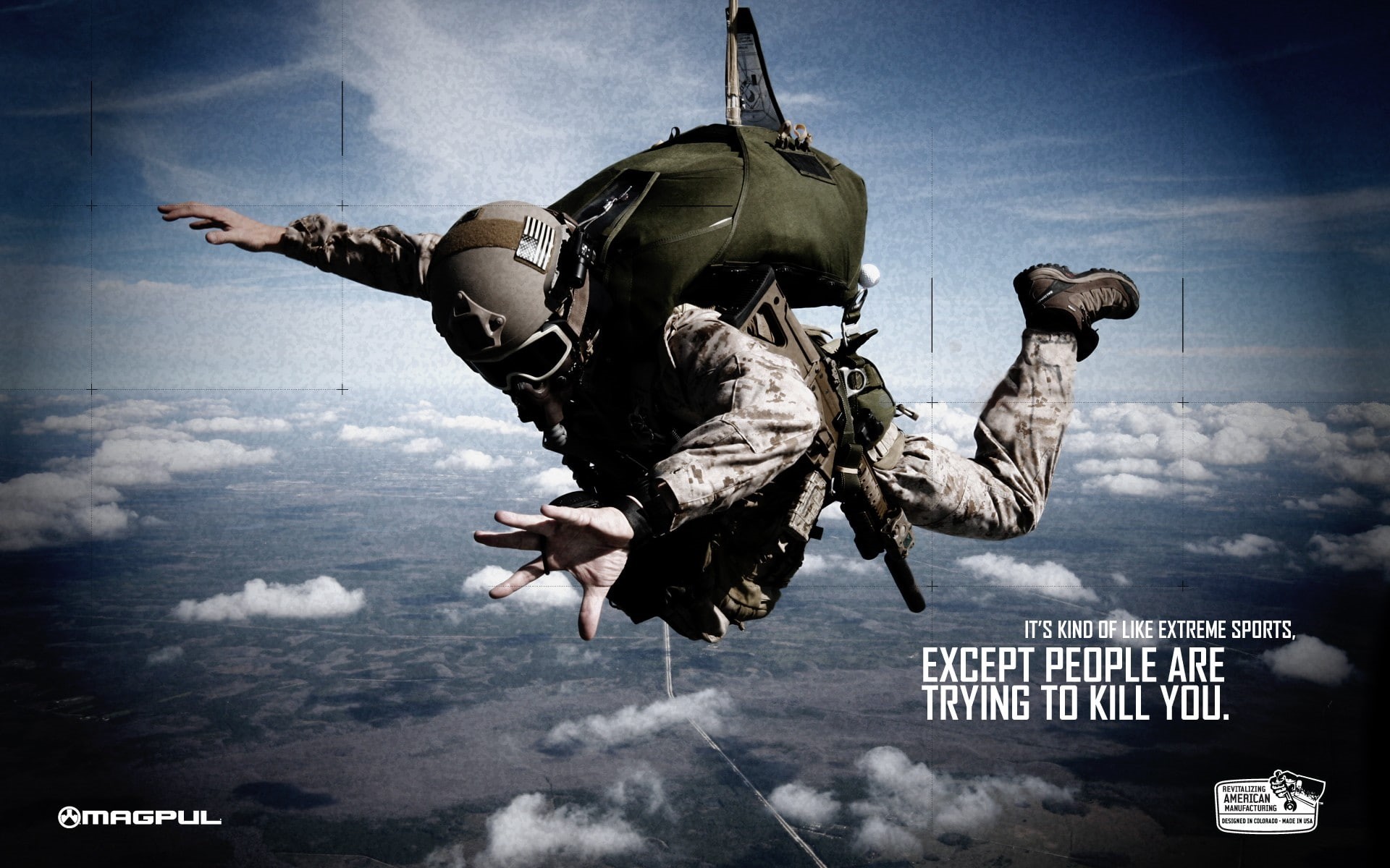 magpul, rifles, 1080P, skydiving, war, quote, airborne, HD Wallpaper