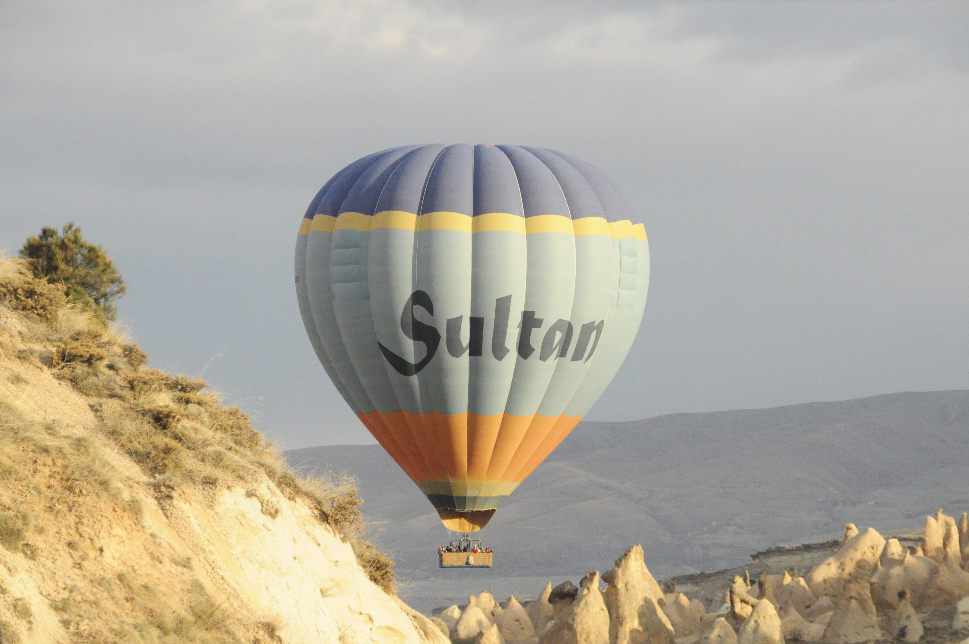 orange, daytime, goreme, nevsehir, ballooning festival, geology, ascent, photo, tufa, blue, nature, heaven, no people, balloon, hot Air Balloon, air, mountains, HD Wallpaper