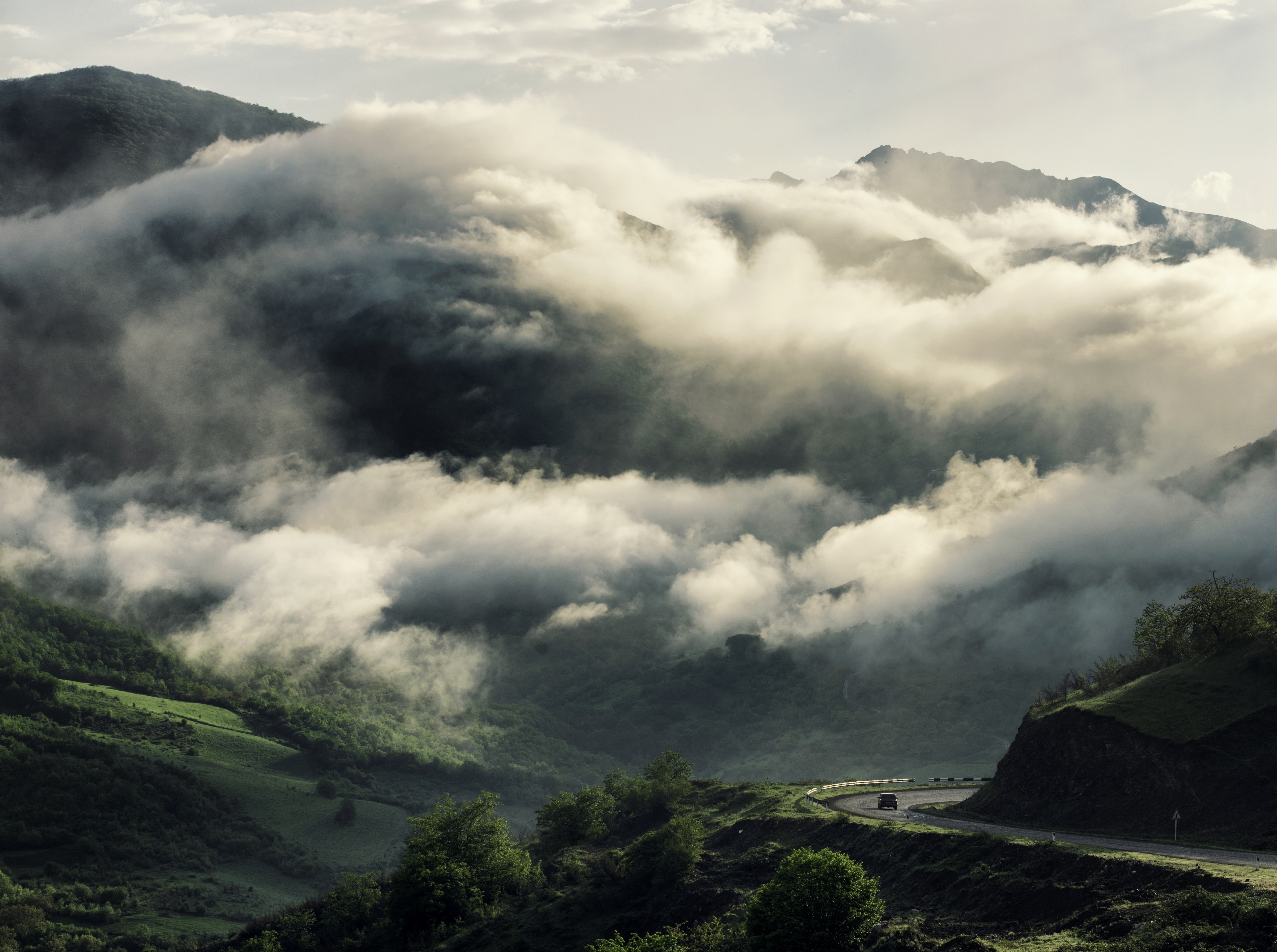 environment, outdoors, Landscape, armenia, mountain, tranquility, tranquil scene, Travel, Road, cloud - sky, sky, mountain range, non-urban scene, plant, HD Wallpaper