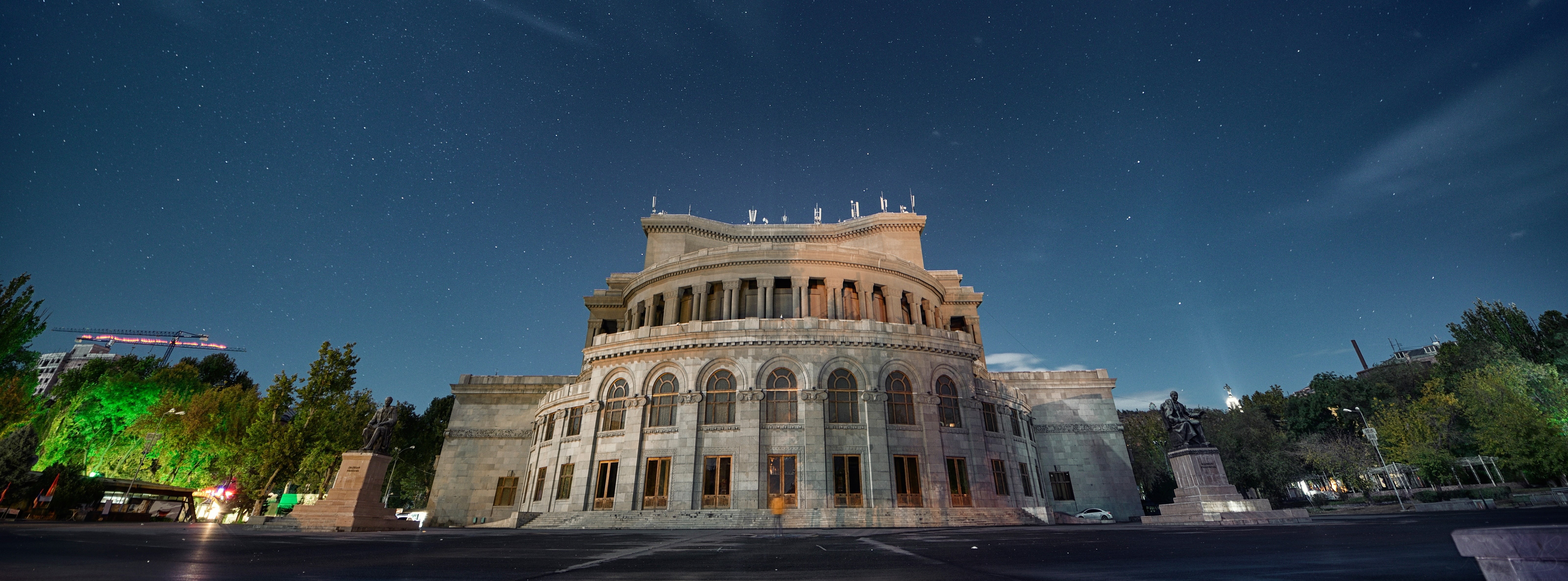 astronomy, dusk, the past, Night, Stars, Architecture, hayk, travel, concrete, Evening, nature, star - space, built structure, armenia, city, facade, space, HD Wallpaper