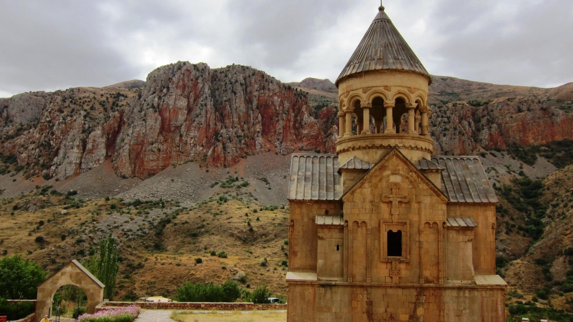 noravank, bell tower, armenia, cliffs, canyon, nature and landscapes, 1080P, monastery, HD Wallpaper