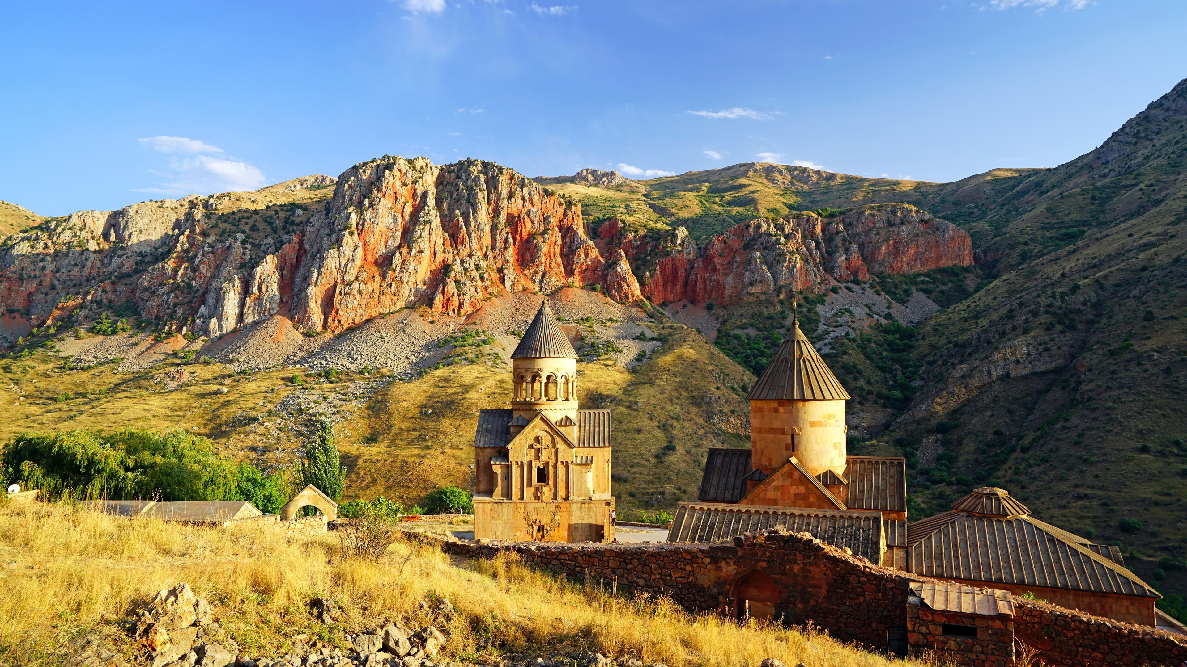 mountain village, historical, mountain, noravank, tourist attraction, armenia, noravank monastery, landscape, yeghegnadzor, village, church, armenian monastery, HD Wallpaper