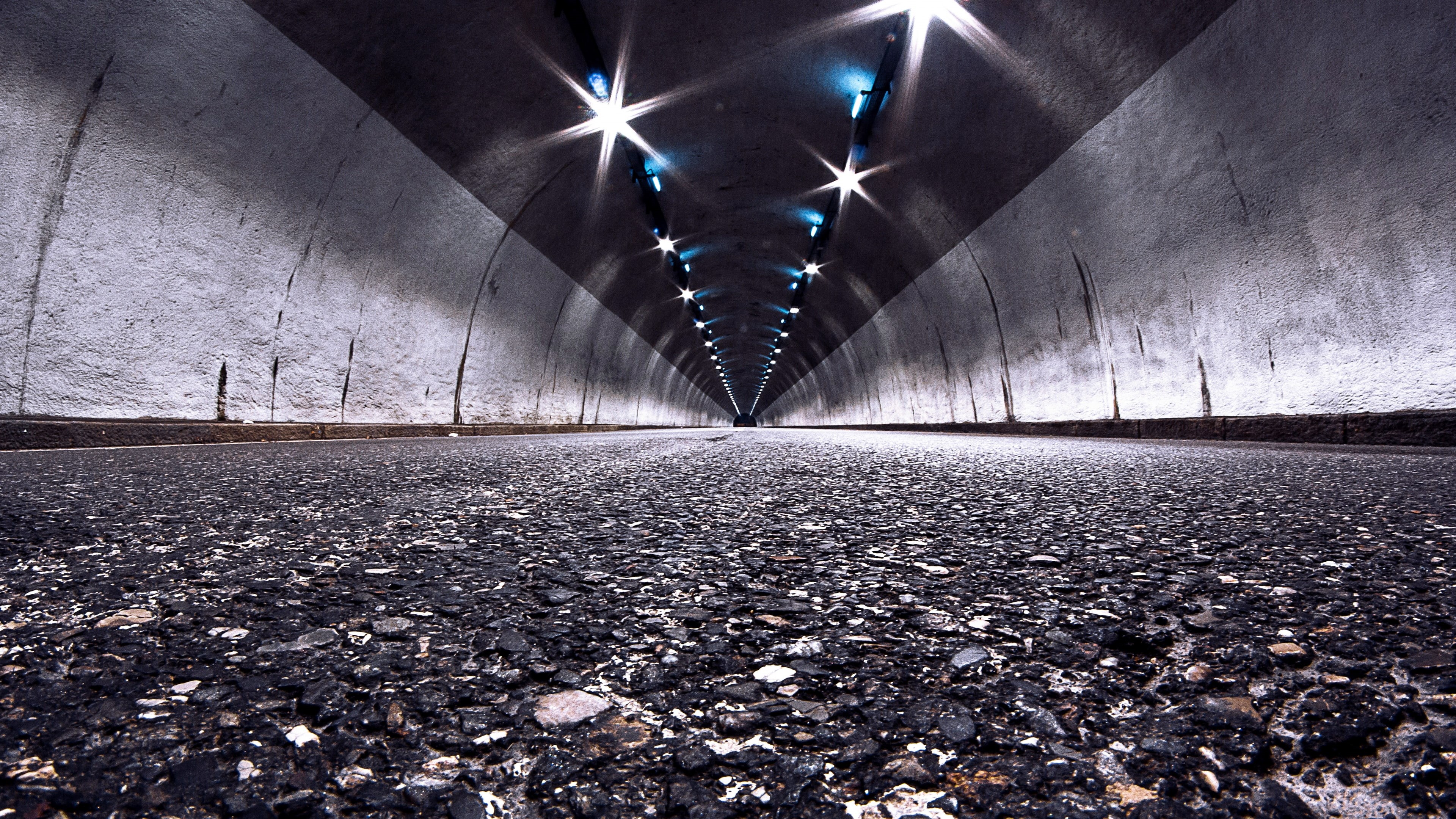asphalt, worms eye view, tunnel, 4K, HD Wallpaper
