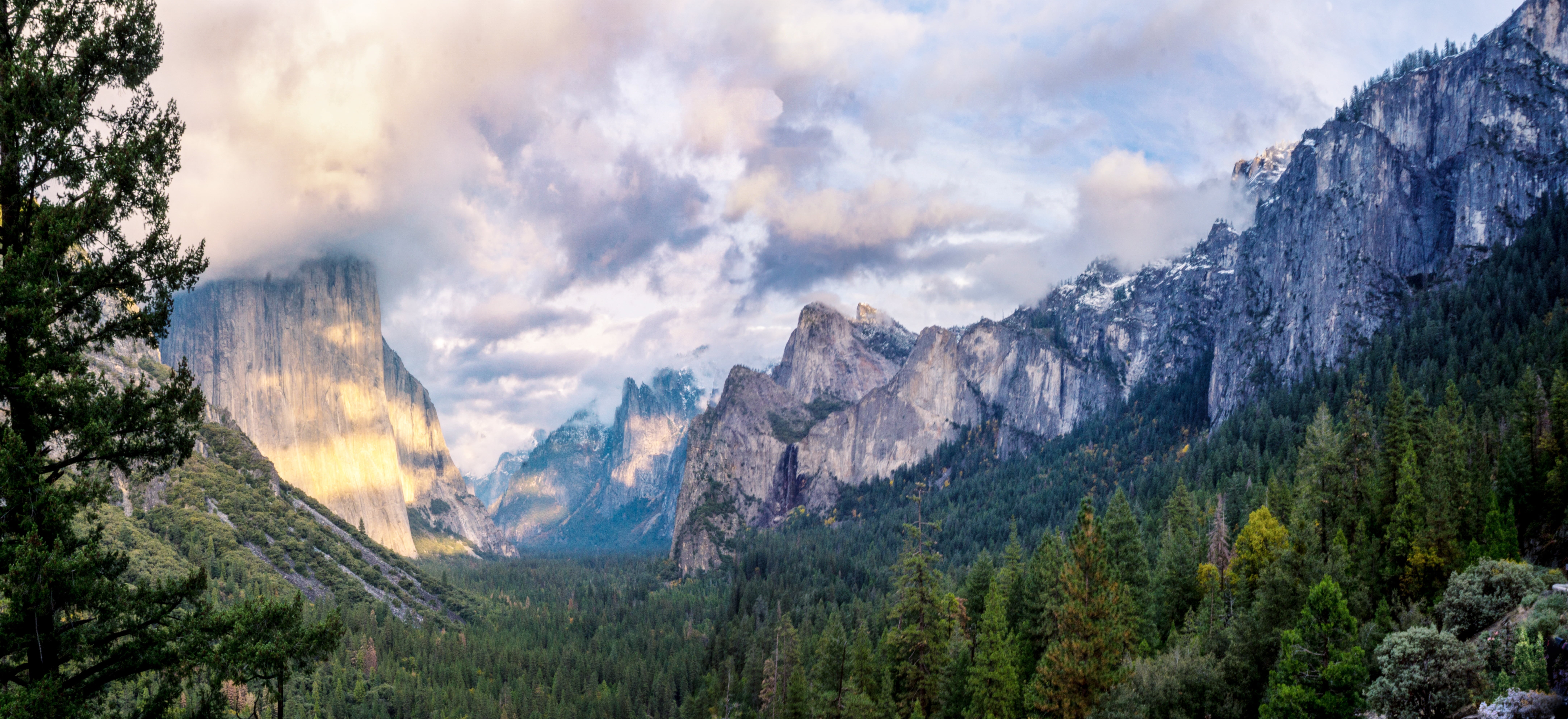 tree, scenics, Clouds, Yosemite Valley, mountain Peak, outdoor, Landscape, yosemite, National  Park, Autostitch, valley, outdoors, dolomites, Nature, Yosemite  California, HD Wallpaper