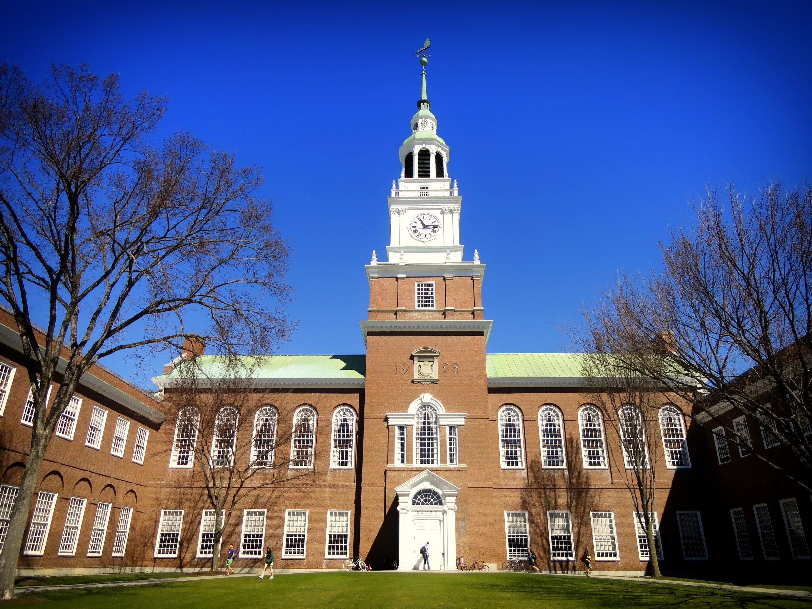 dartmouth college, brown, school, spirituality, outdoors, plant, building, spire, landmark, tower, built structure, white, building exterior, campus, clouds, HD Wallpaper