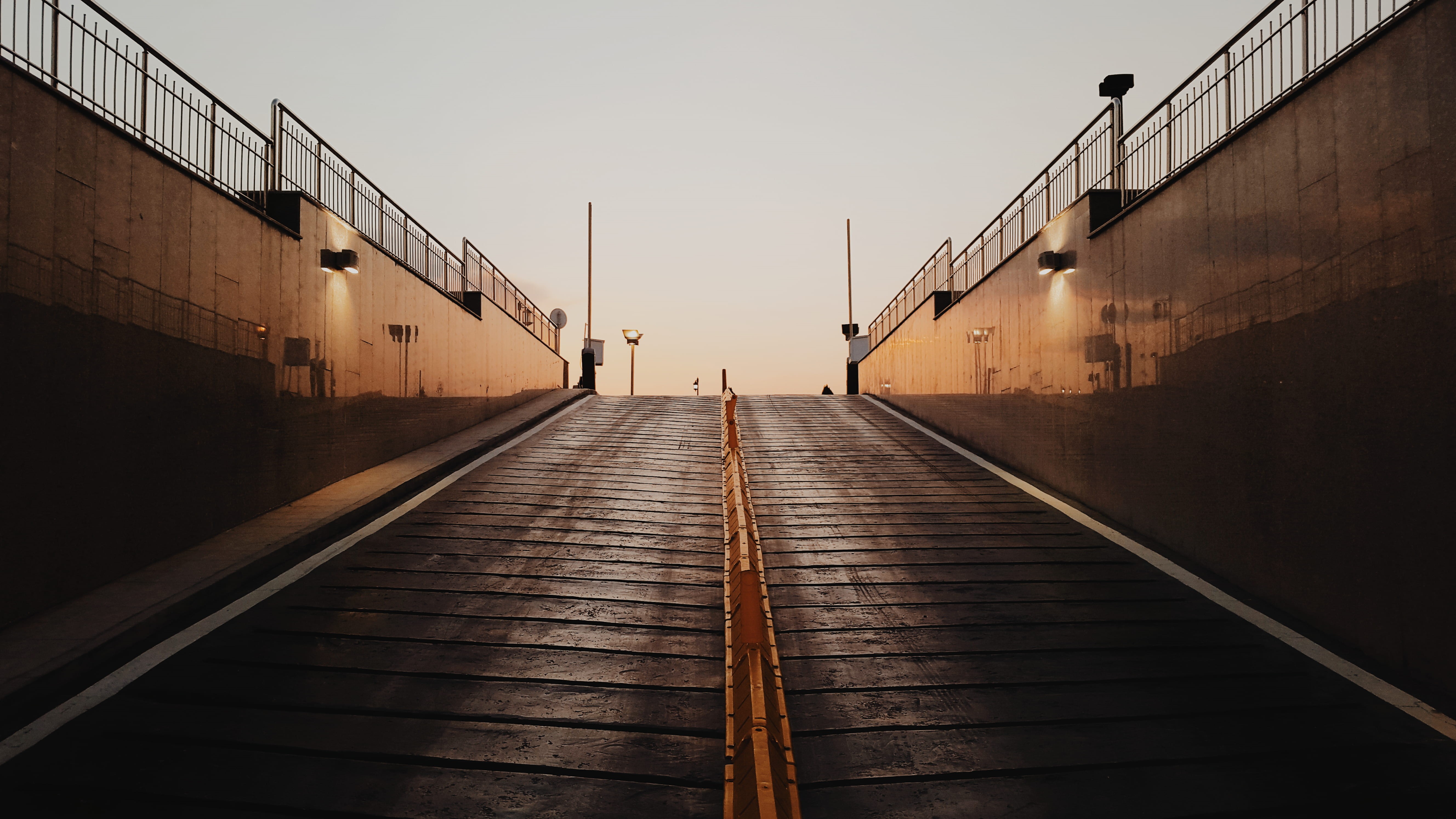 built structure, track, street, 5K, road, urban, transportation, concrete, city, railroad track, dark, nature, mode of transportation, eyeview, day, no people, HD Wallpaper