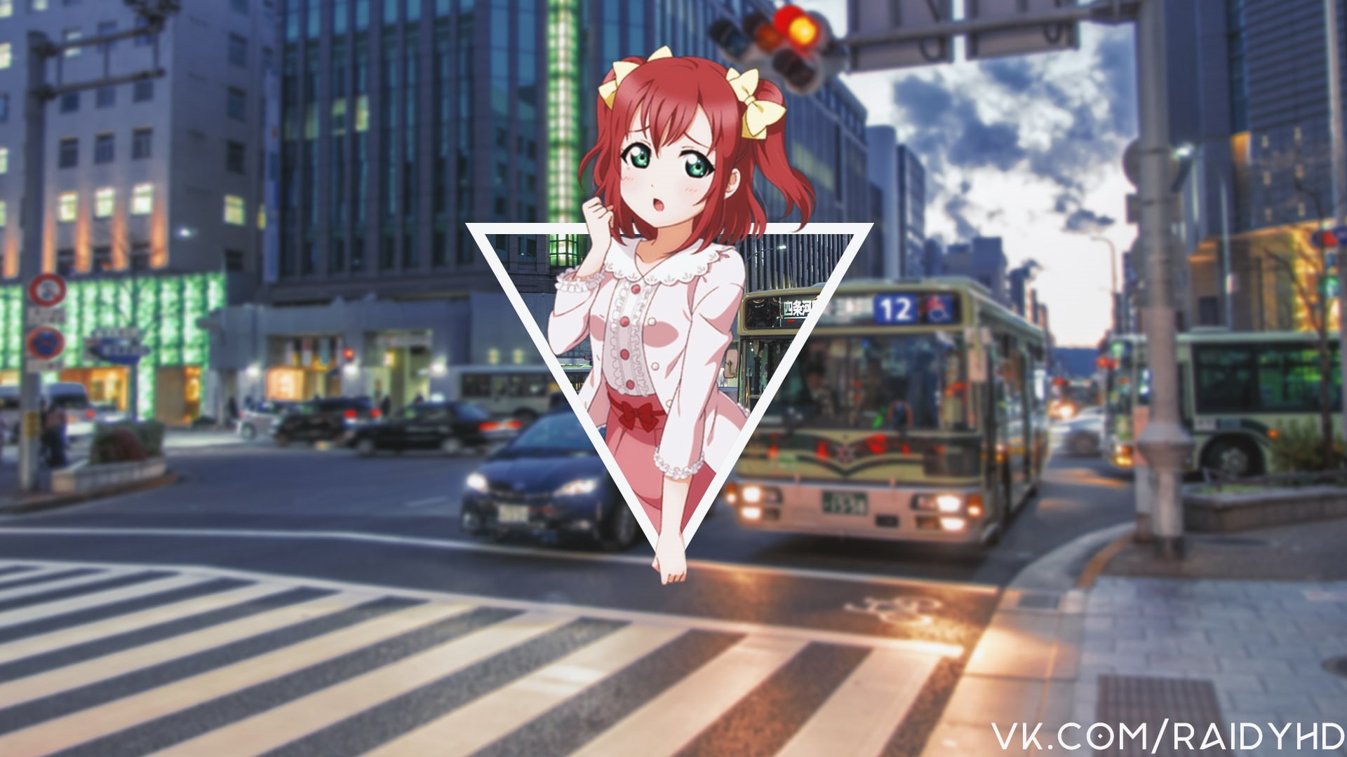 Love Live! Sunshine, art and craft, human representation, transportation, road, day, city street, motor vehicle, building exterior, architecture, city life, HD Wallpaper