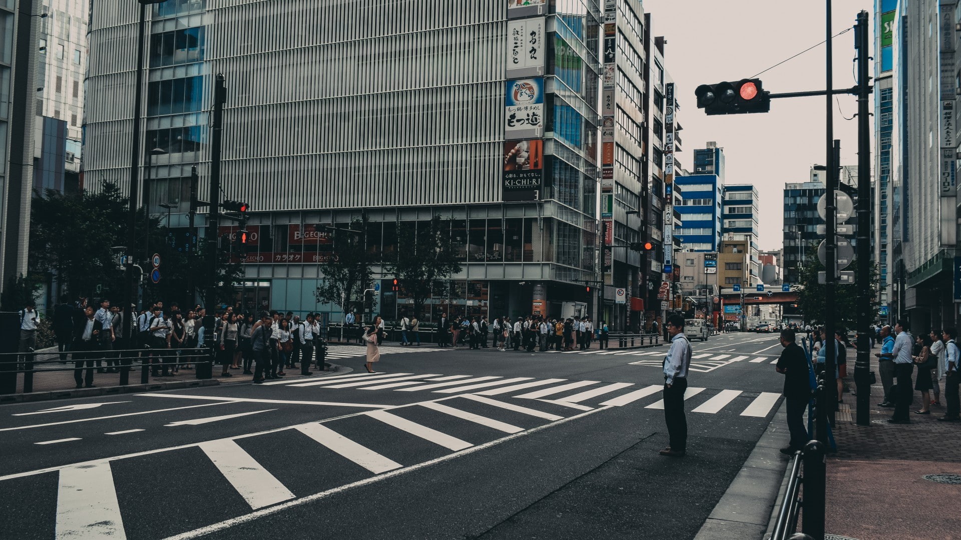 symbol, group of people, crossing, road marking, outdoors, architecture, building, people, sign, building exterior, large group of people, city street, HD Wallpaper