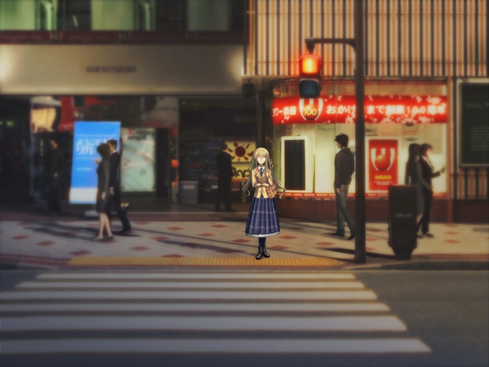 adult, building exterior, road, 720P, walking, architecture, full length, anime girls, built structure, people, road marking, sign, city life, women, transportation, HD Wallpaper