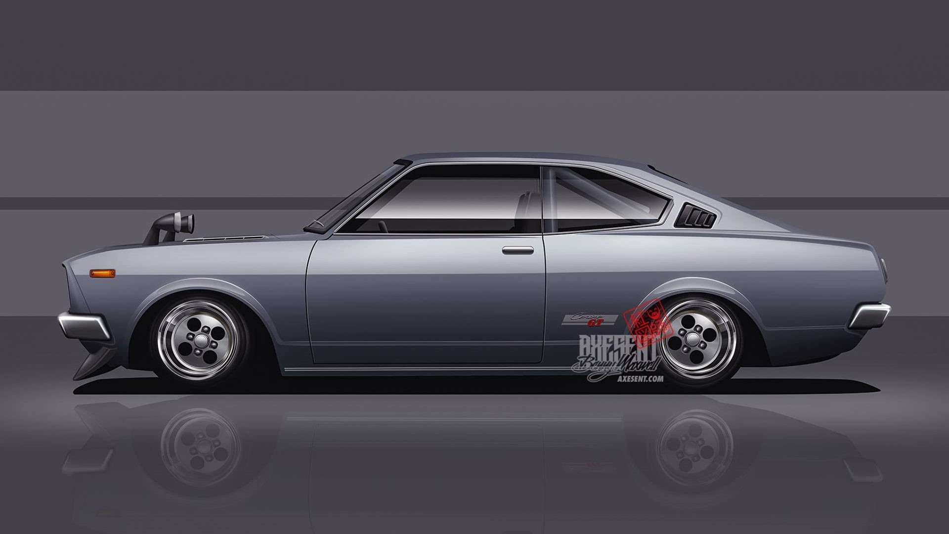 JDM, 1080P, mode of transportation, Japanese cars, Toyota Carina, chrome, copy space, studio shot, vintage car, Toyota, luxury, day, side view, transportation, HD Wallpaper