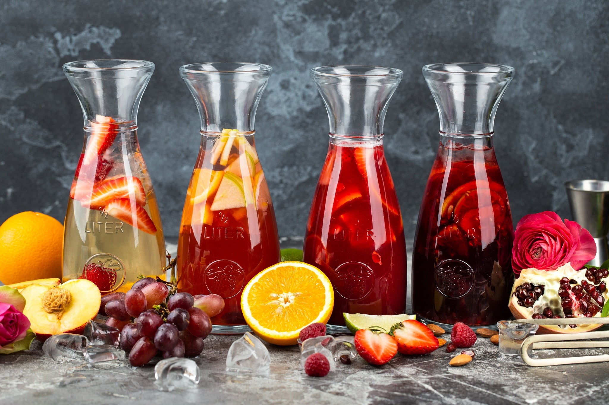 bottle, indoors, slice, berries, orange color, choice, antioxidant, food, food and drink, fruit, 1080P, healthy eating, citrus fruit, wellbeing, freshness, HD Wallpaper