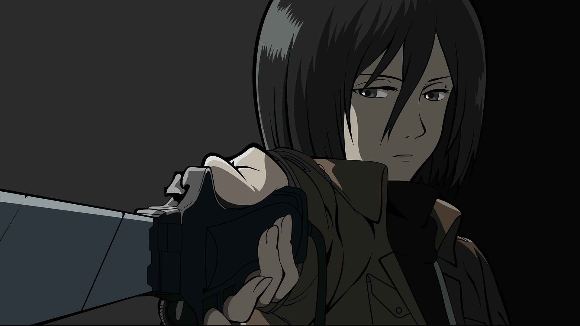 mikasa, illustration, 1080P, Anime, ackerman, Mikasa Ackerman, Attack On Titan, HD Wallpaper