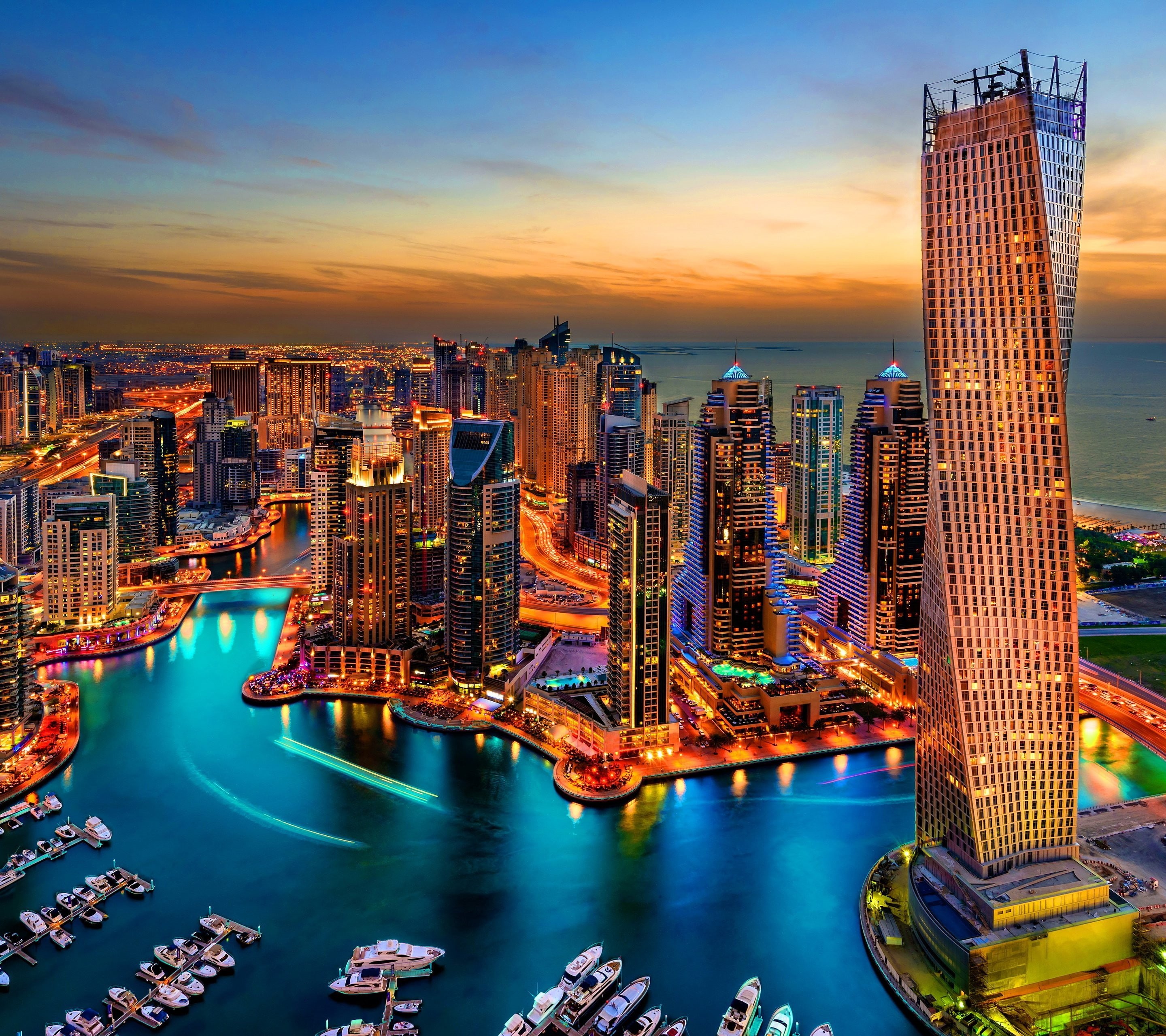 2K, 4k, hd, Dubai Marina, city, HD Wallpaper