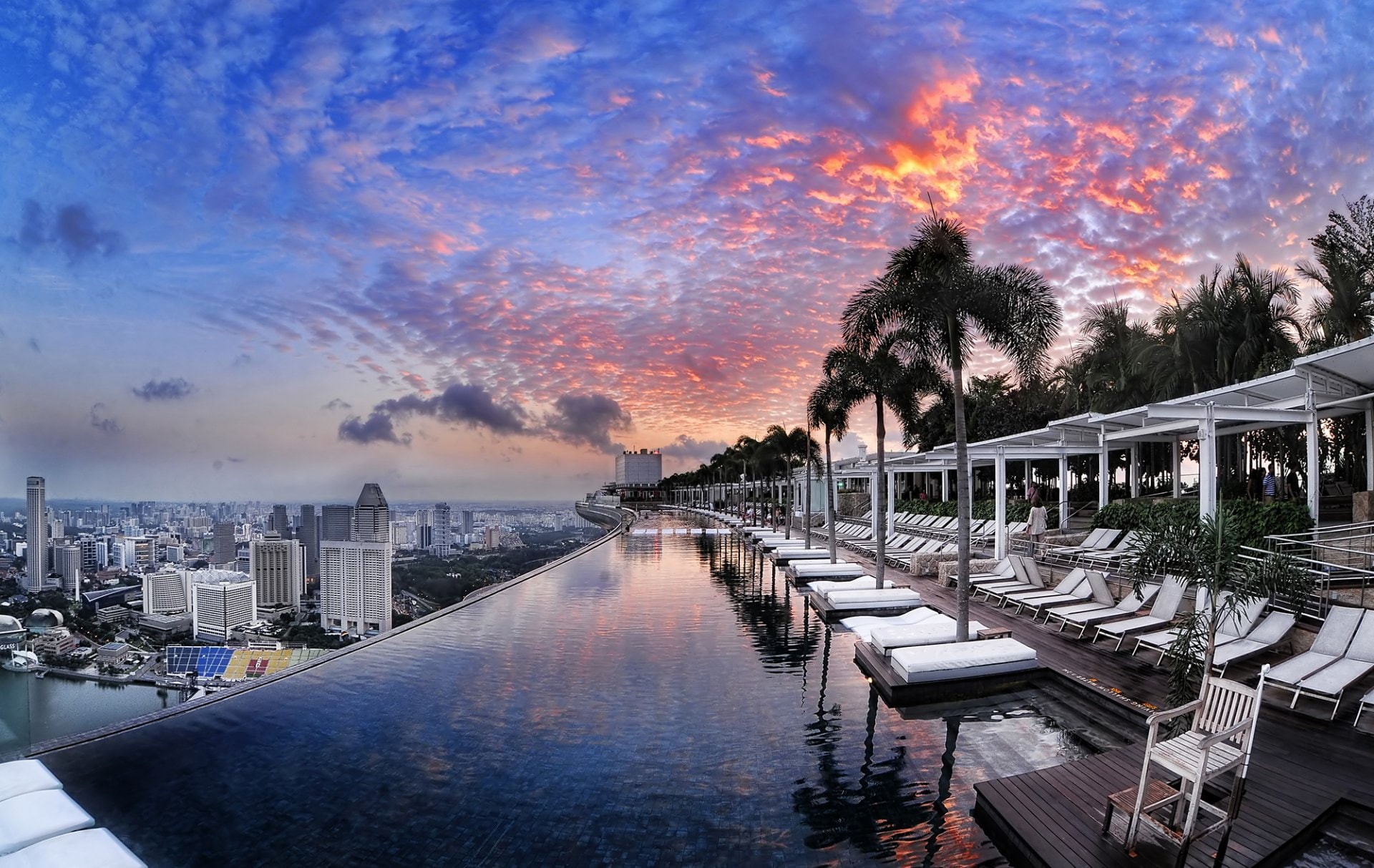 dusk, nature, Singapore, canal, no people, nautical vessel, City, built structure, beauty in nature, cloud - sky, architecture, transportation, Pool, tree, HD Wallpaper