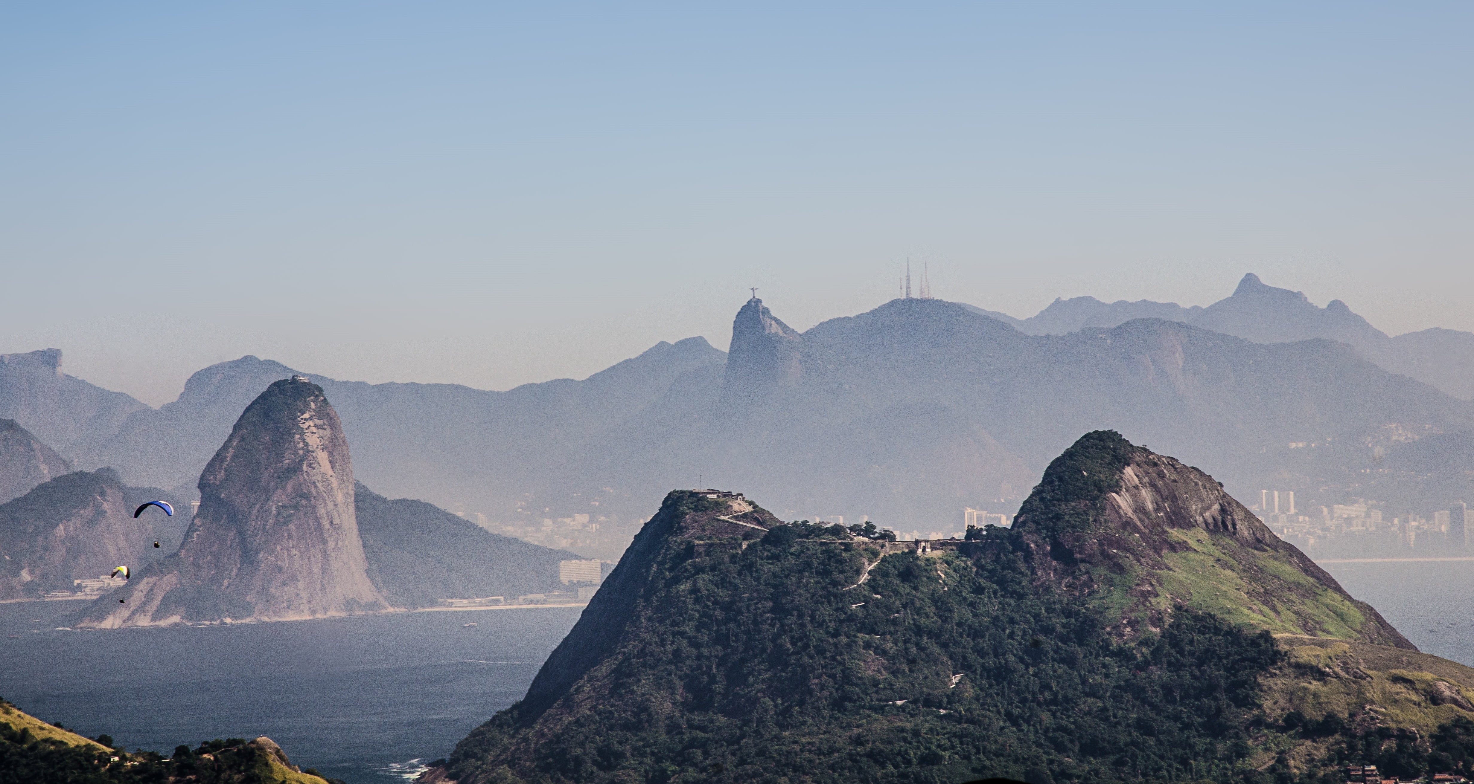 travel, mountains, famous Place, sea, scenics - nature, rio de Janeiro, tourism, environment, land, brazil, rock - object, architecture, landscape, city park, HD Wallpaper
