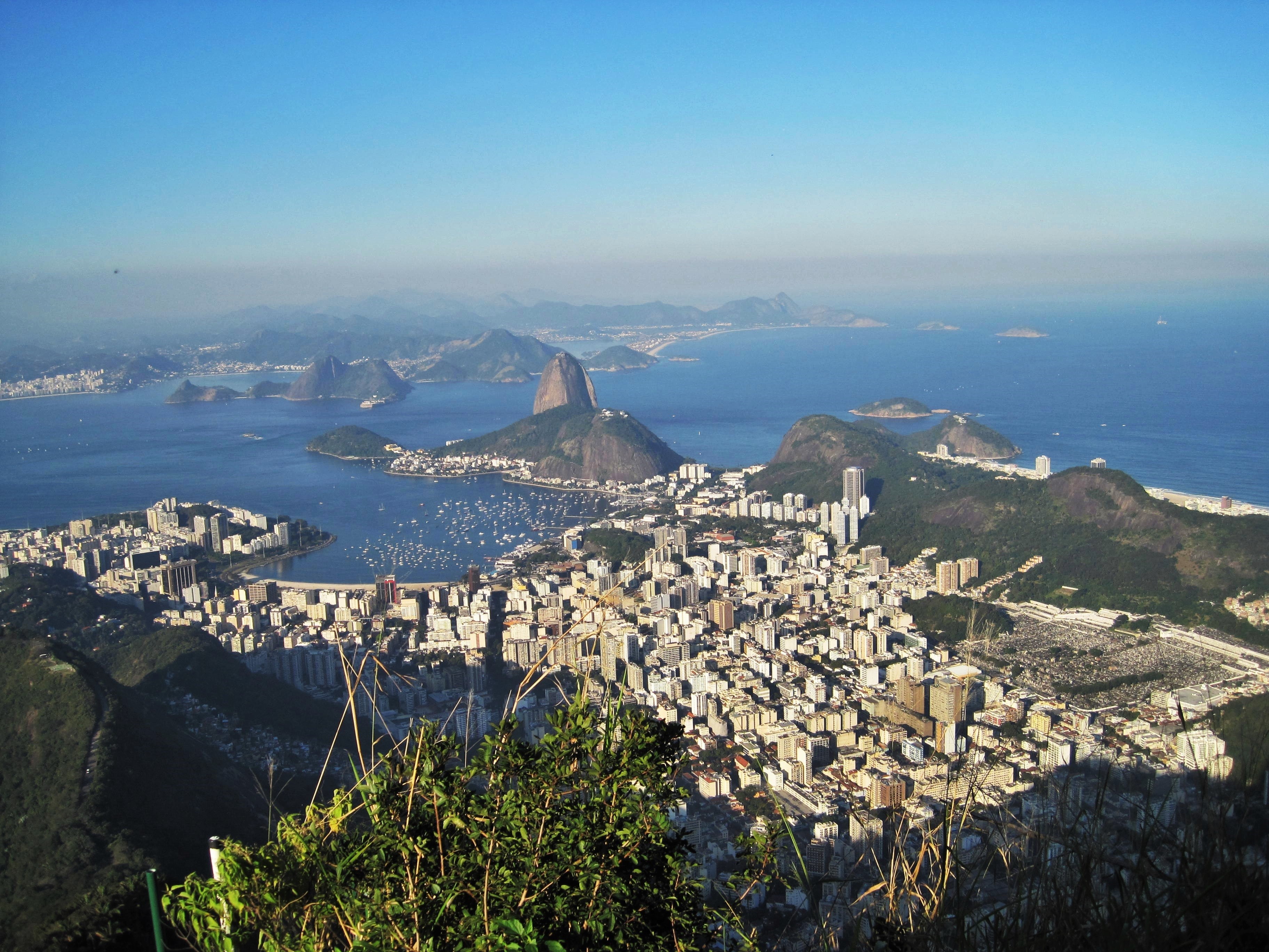 second largest city in brazil, landmark, cityscape, sunny, plant, sea, views of the corcovado, worth a visit, city, architecture, no people, rio, exotic, HD Wallpaper