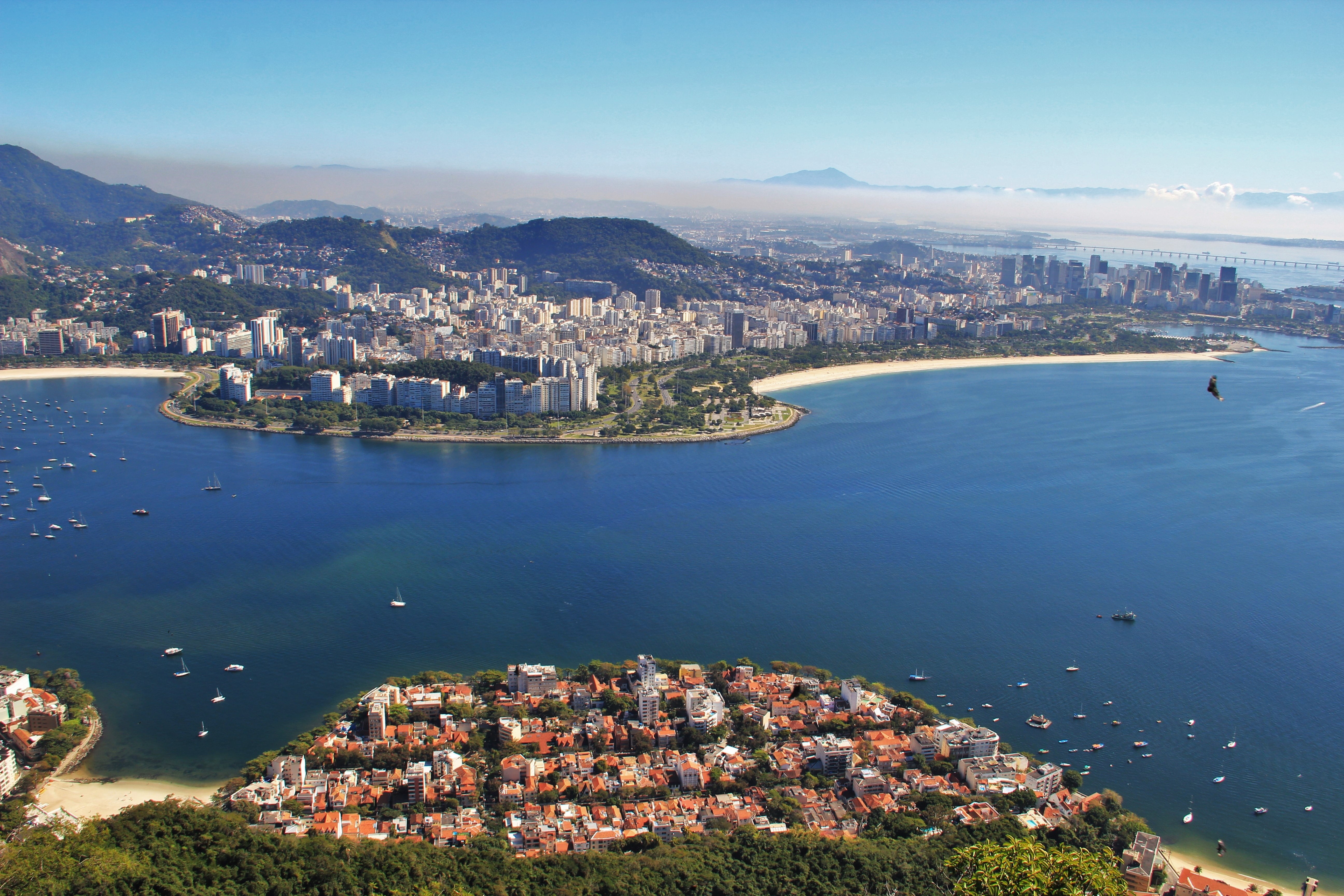 brasil, known, booked, distant view, panorama, exotic, sunny, summer, worth a visit, view from sugarloaf, built structure, landmark, stunning, famous, buildings, HD Wallpaper