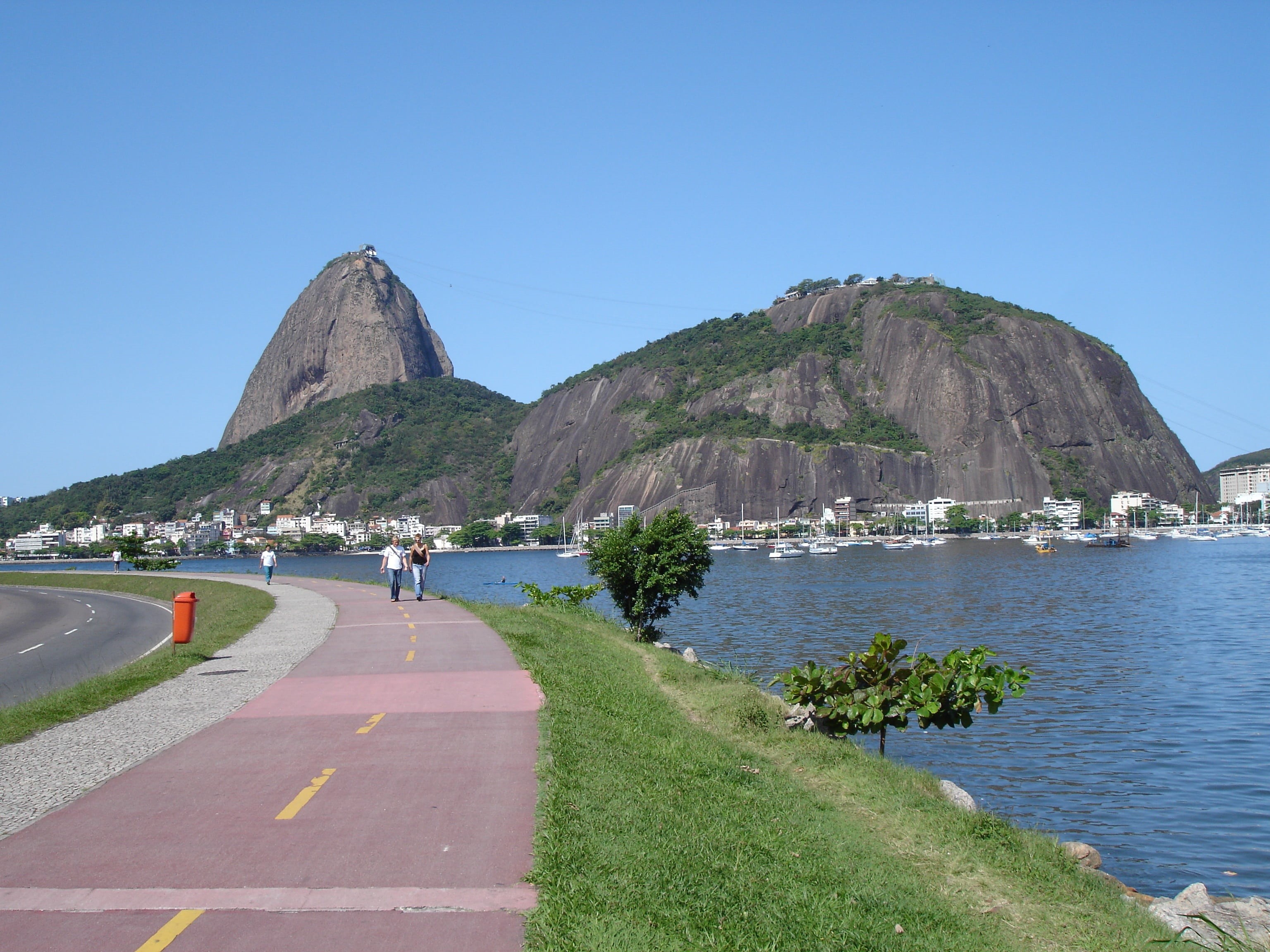 land, brazil, water, 2K, sea, day, mountain, scenics - nature, beauty in nature, person, botafogo, blue, body, travel destinations, travel, nature, road, HD Wallpaper