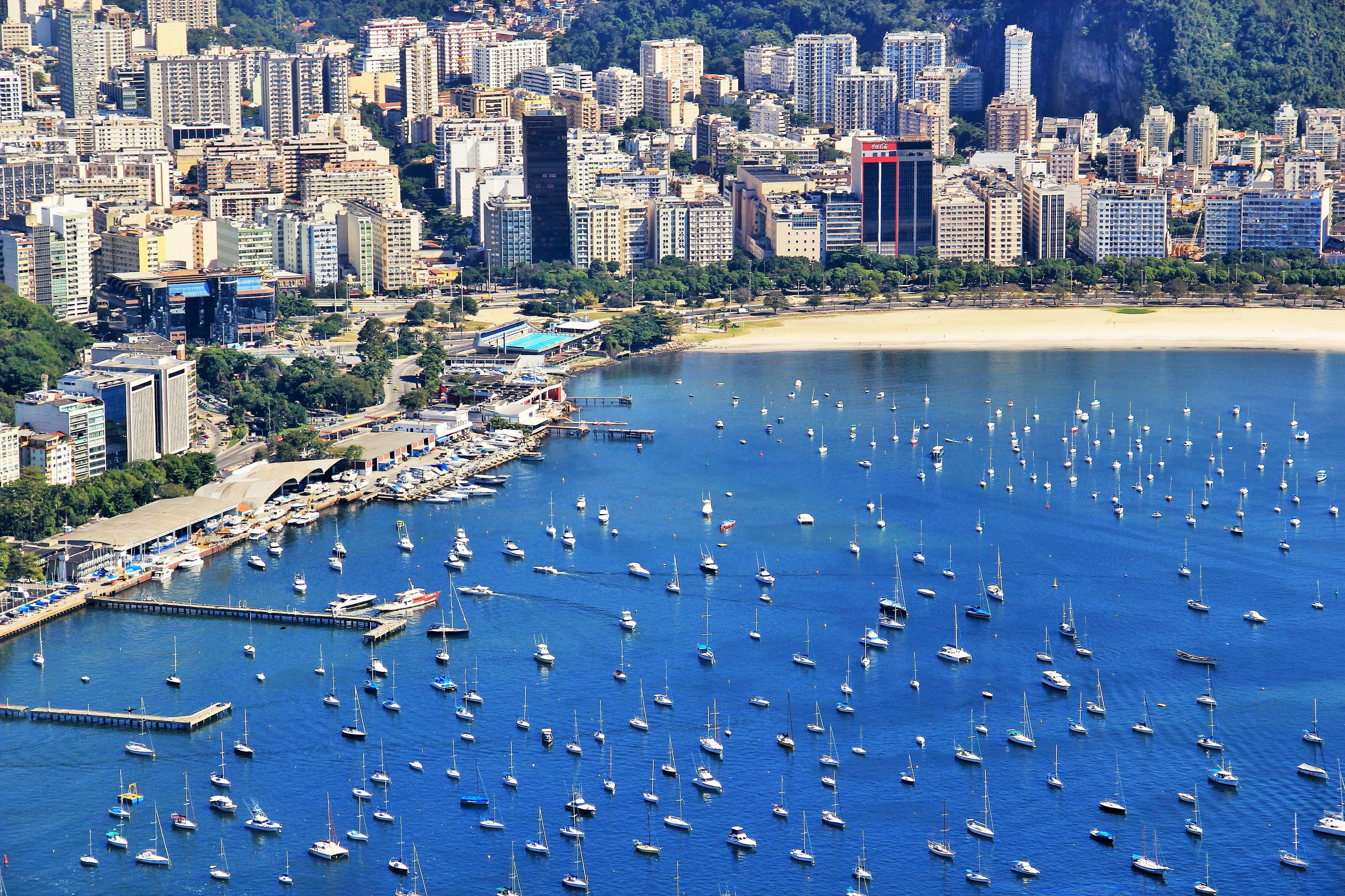 city, botafogo, architecture, cityscape, booked, samba city, water, skyscraper, transportation, view, urban Skyline, second largest city in brazil, luxury, HD Wallpaper