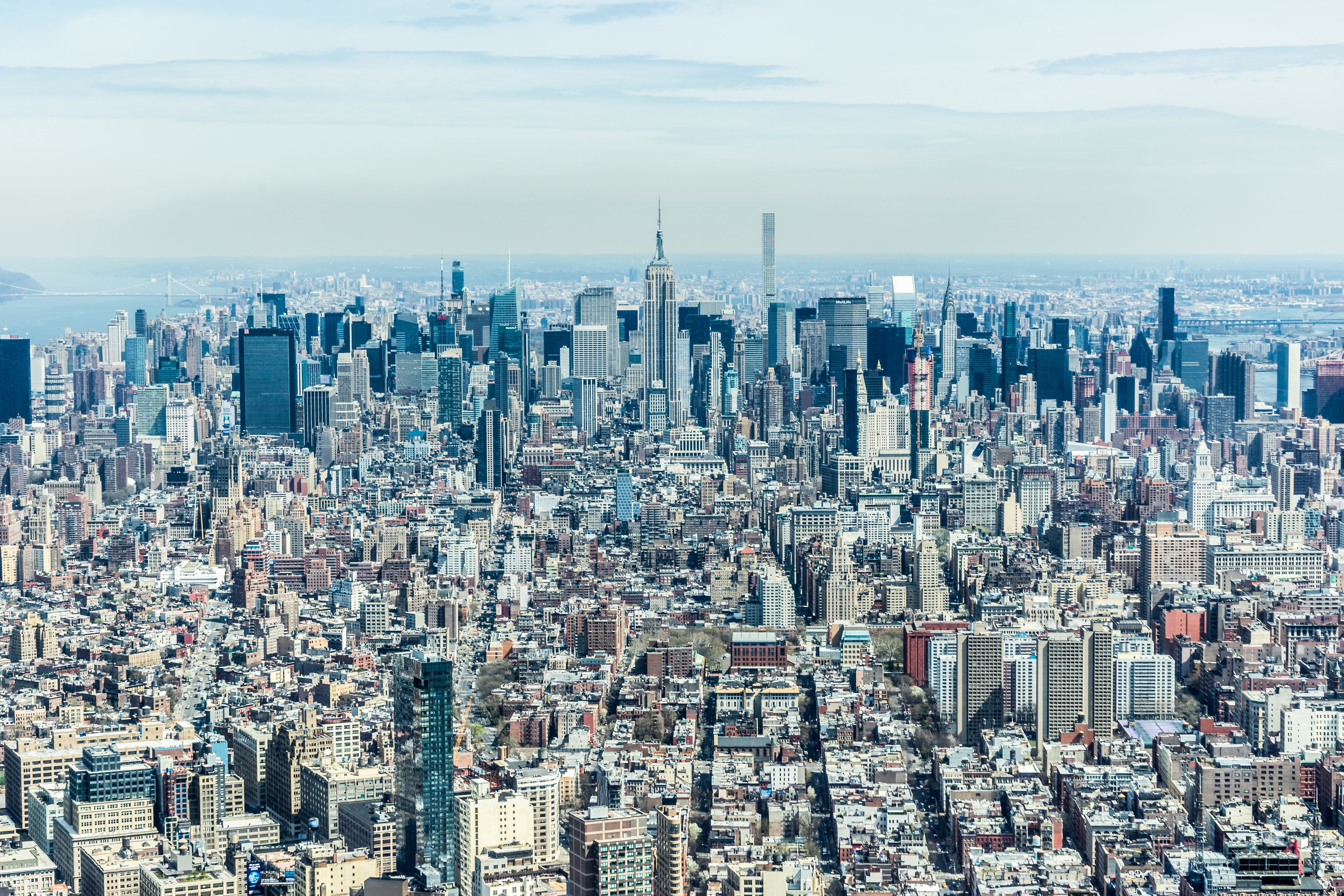 north, city, aerial view, 5K, modern, cityscape, urban skyline, trade, united states, North America, architecture, financial district, office building exterior, HD Wallpaper