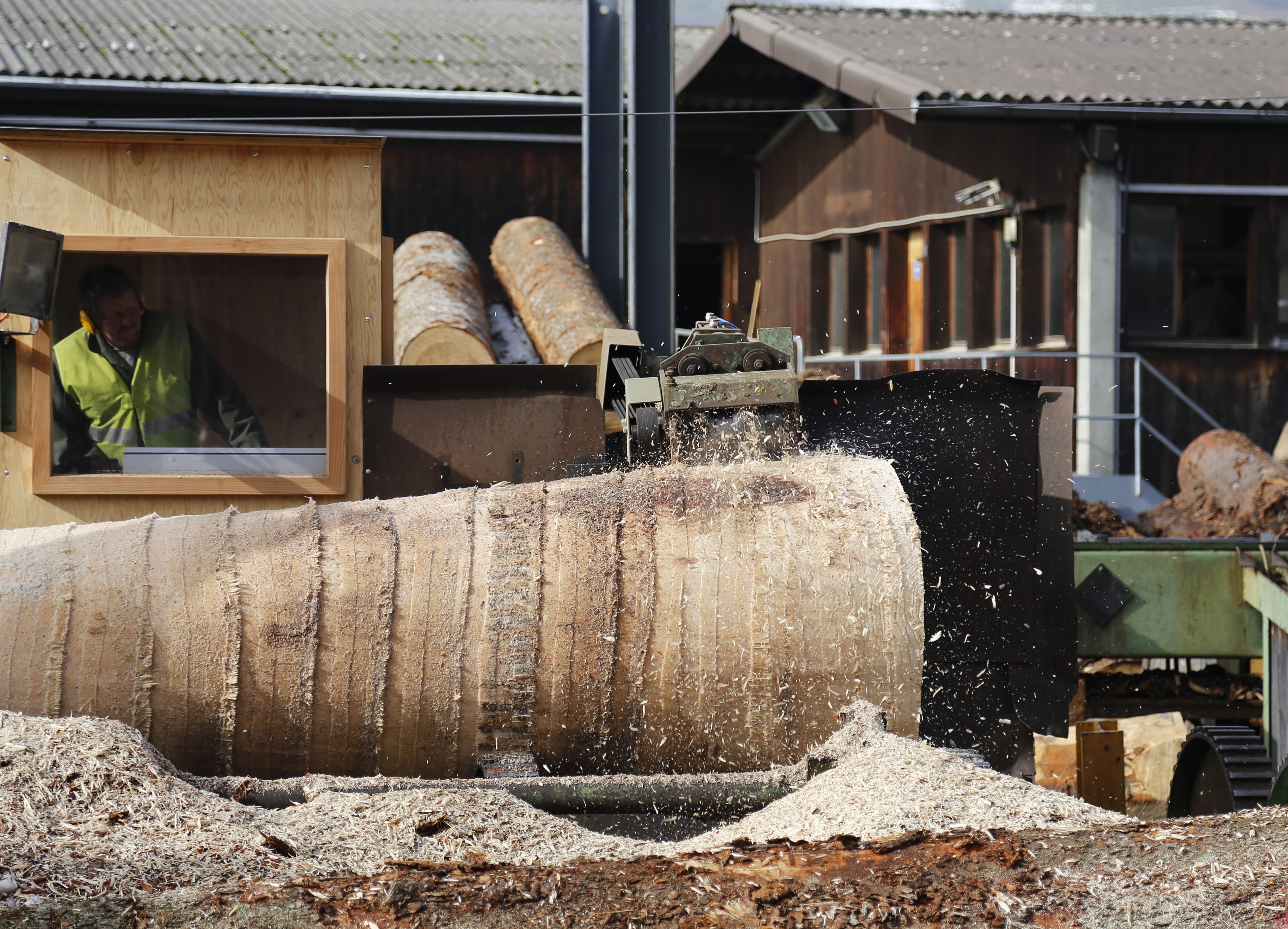 wood - material, wood, motion, building, tree, day, container, 4K, sunlight, water, agriculture, architecture, outdoors, no people, industry, bark, splashing, HD Wallpaper