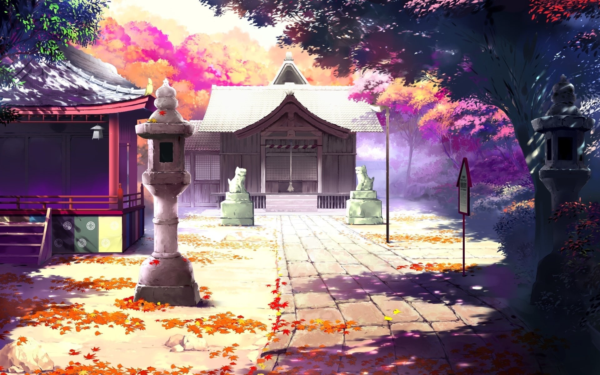 Scenery, Anime, Autumn, 1080P, Houses, Beautiful, HD Wallpaper