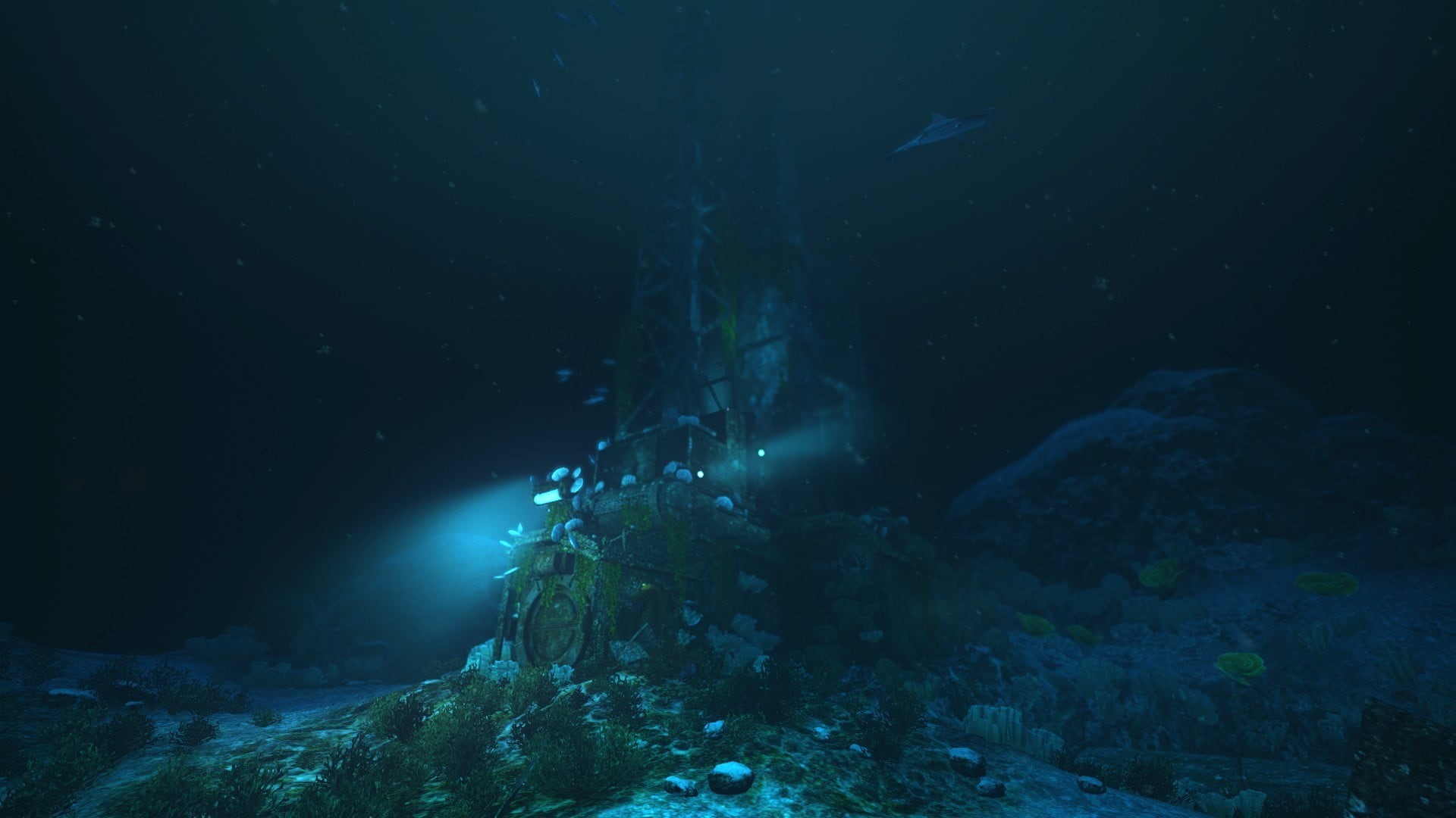 SOMA, tranquility, Frictional Games, horror, marine, rock - object, outdoors, undersea, untitled, animals in the wild, nature, underwater, solid, swimming, HD Wallpaper