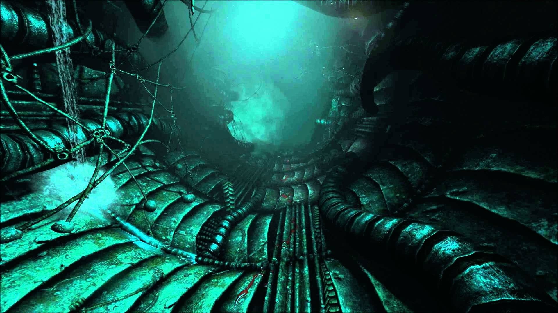 backgrounds, horror, water, metal, tunnel, full frame, day, nature, animal themes, indoors, sea, underwater, illustration, marine, animal, pattern, Frictional Games, HD Wallpaper