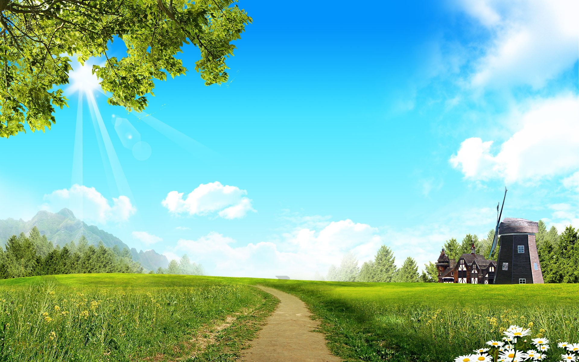 beautiful, village, 1080P, HD Wallpaper